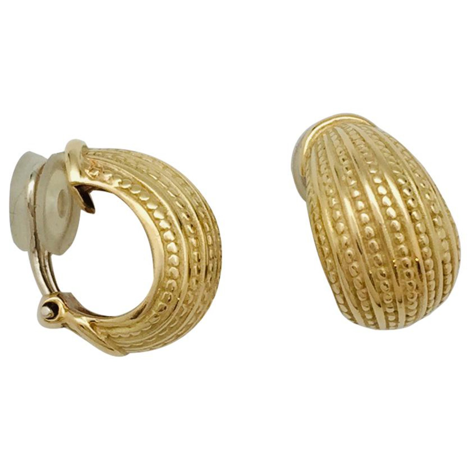 inconnue Yellow gold creole earrings. ref.125219 - Joli Closet