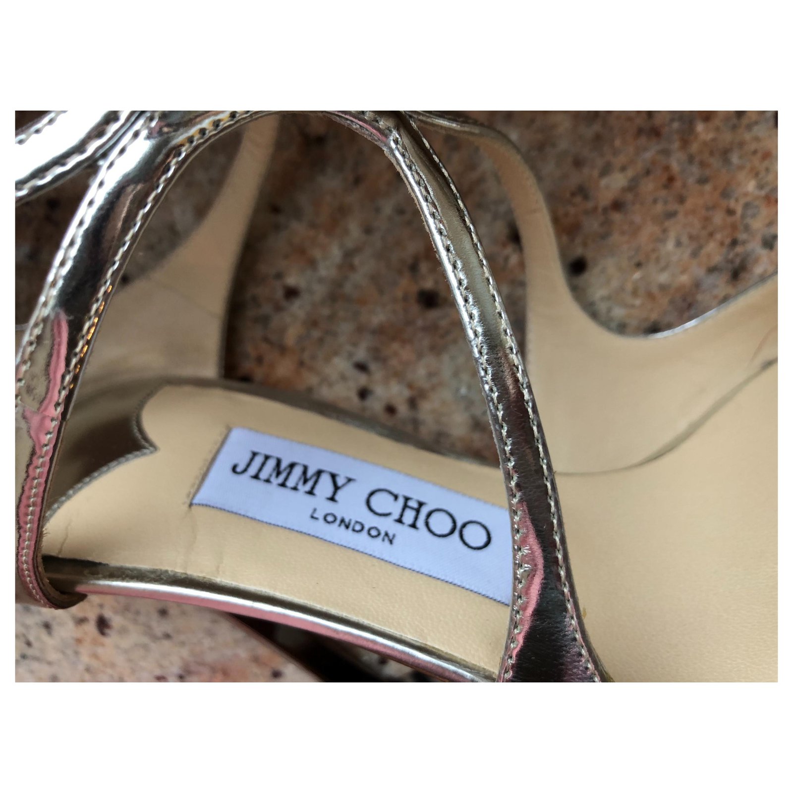 Jimmy Choo Heels Grey Patent leather ref.125477 - Joli Closet