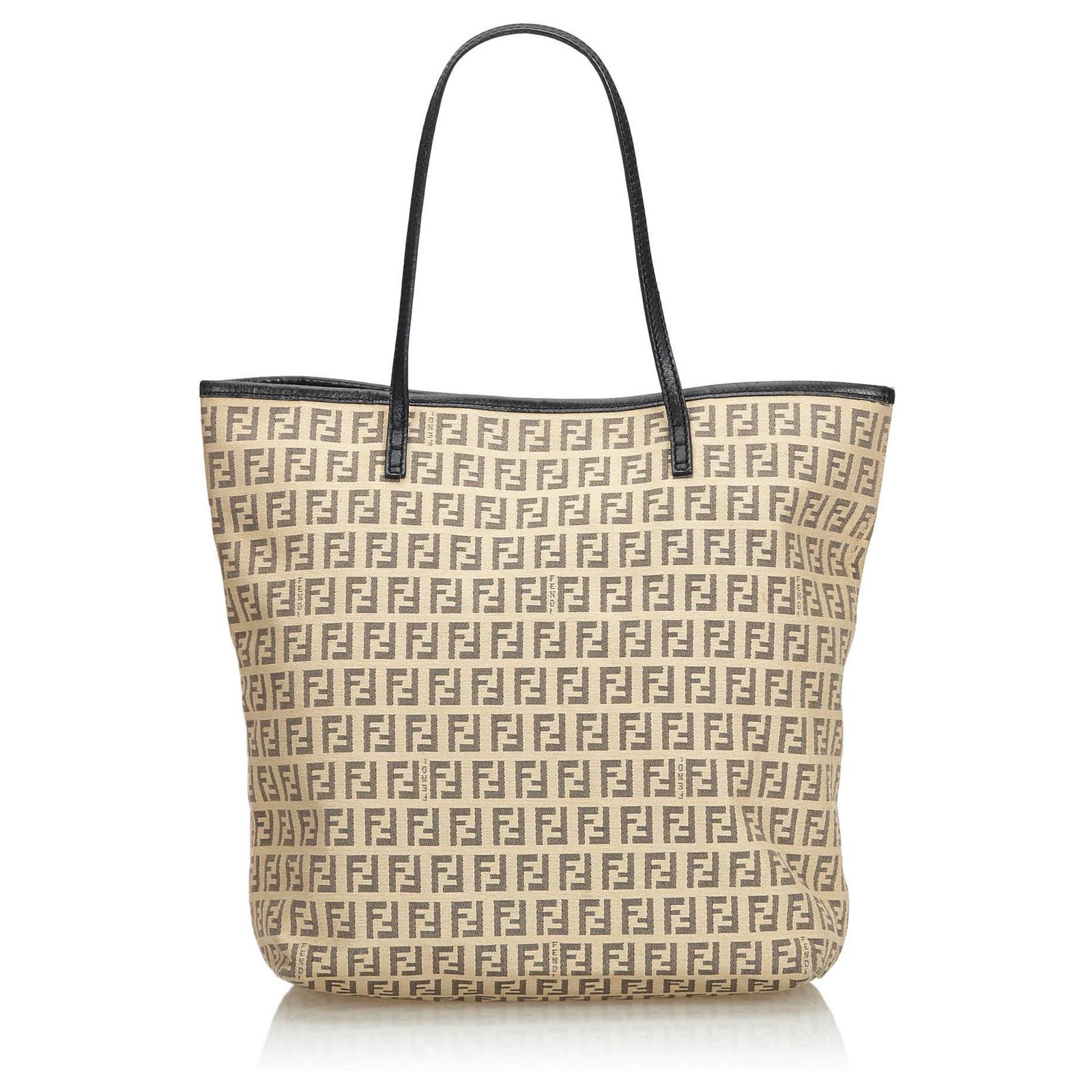FENDI Brown Zucchino Coated Canvas Superstar Shopping Tote – portluxe
