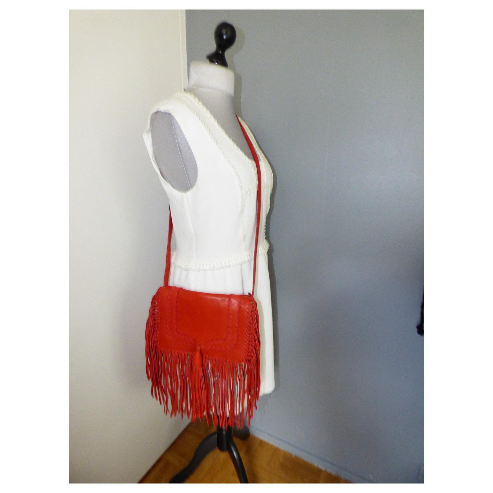 Ba&Sh Handbags Red Leather ref.126149 - Joli Closet
