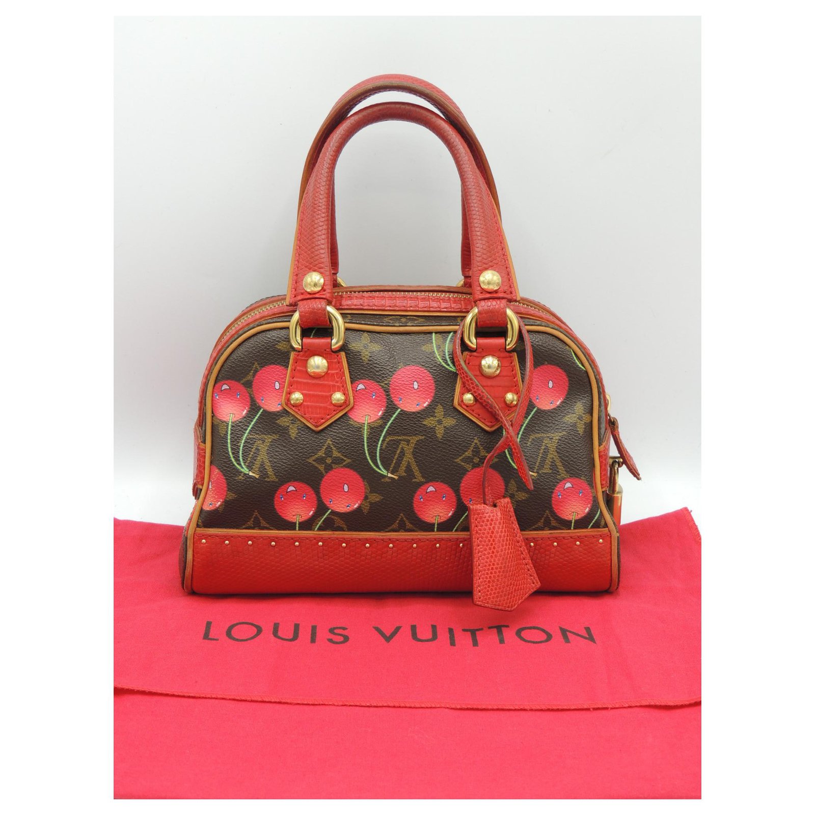 Louis Vuitton  Deauville Neo Cerises Cherries Red Monogram Canvas