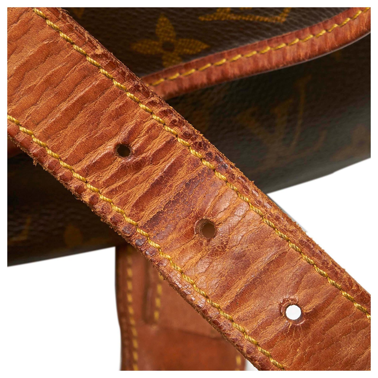 Louis Vuitton Brown Monogram Mini Lin Saumur 30 Dark brown Cloth Cloth  ref.966349 - Joli Closet