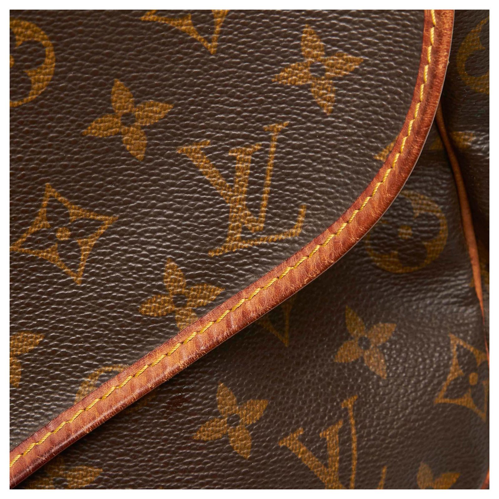 Louis Vuitton Brown Monogram Mini Lin Saumur 30 Dark brown Cloth Cloth  ref.966349 - Joli Closet