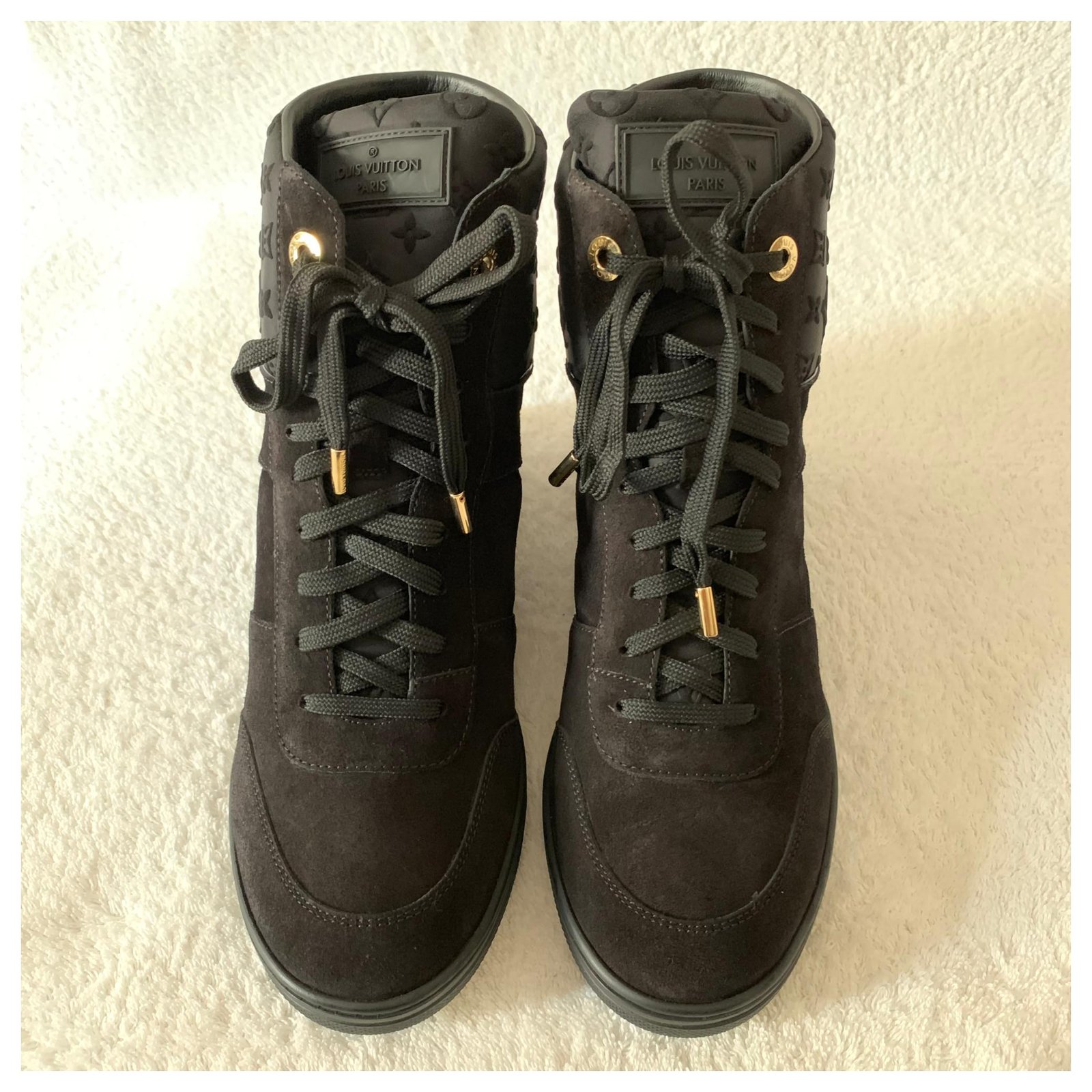 Louis Vuitton Millenium Wedge Sneakers - Black Sneakers, Shoes