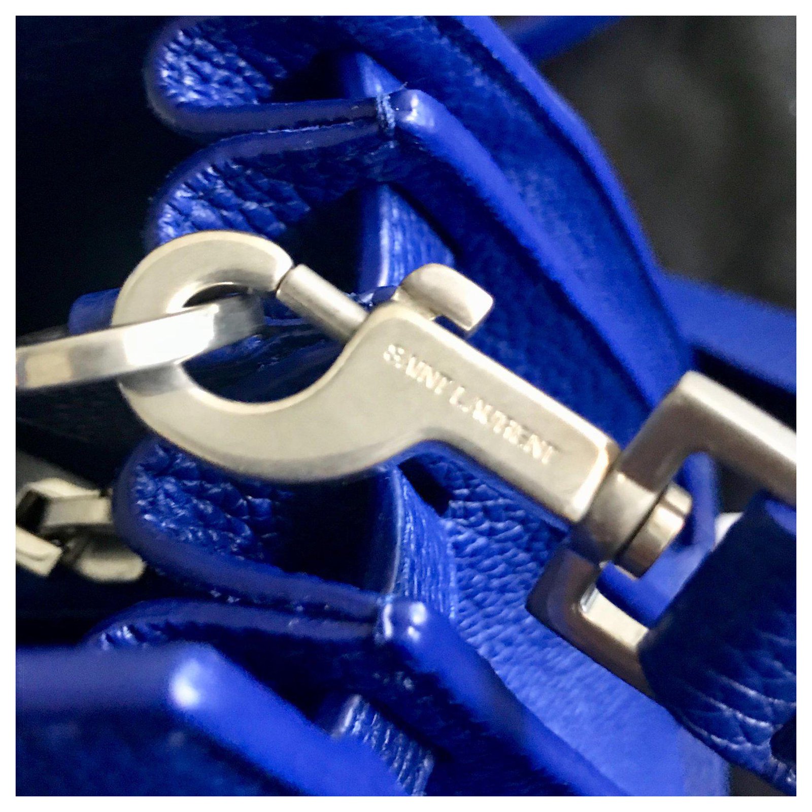 YSL BABY DAY BAG SAINT LAURENT YSL NEW 100% BAG HANDBAG BORSA Blue Leather  ref.126942 - Joli Closet