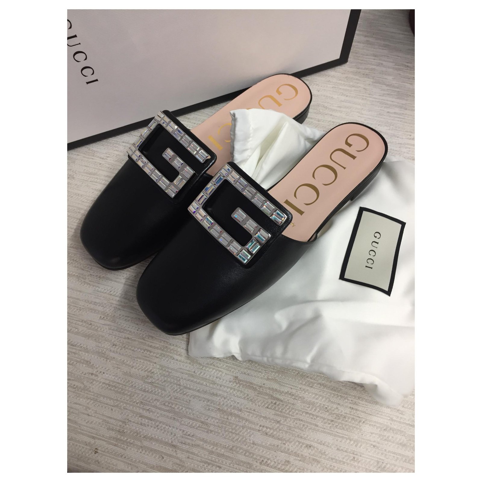 gucci crystal mules