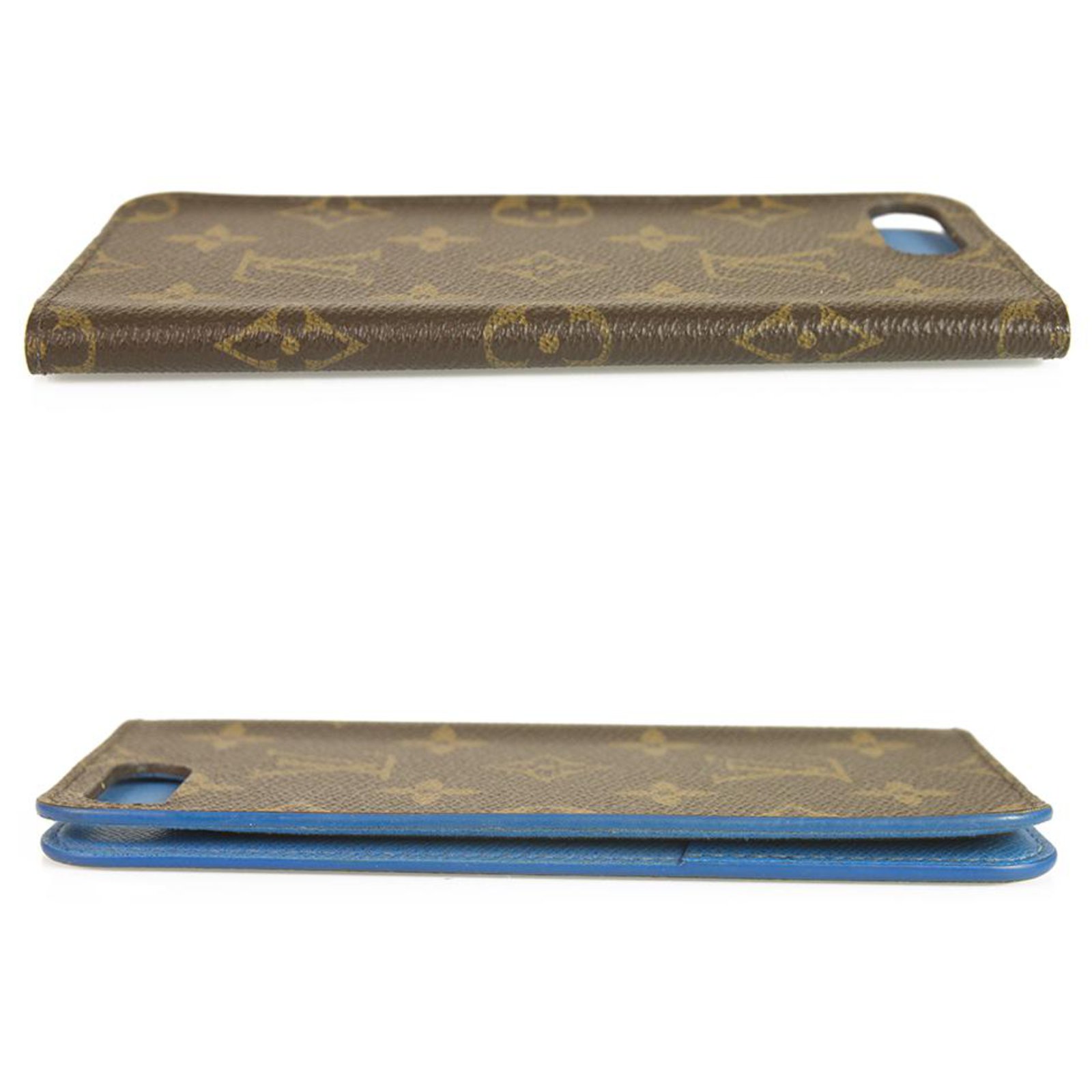 Louis Vuitton Louis Vuitton Monogram with Blue leather interior Iphone 7 Plus Phone Folio Case ...