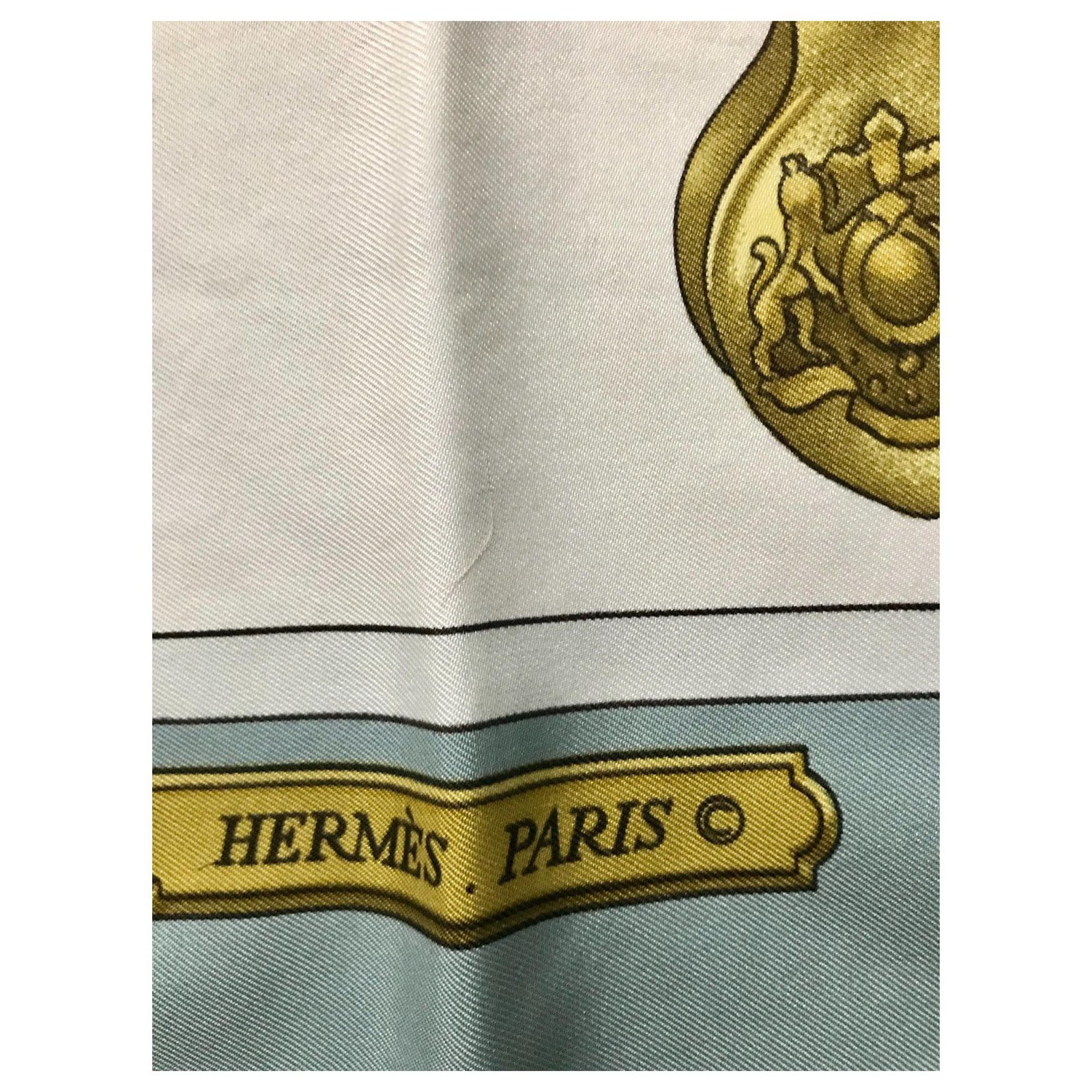 Hermès Court Harness Light blue Silk ref.127177 - Joli Closet