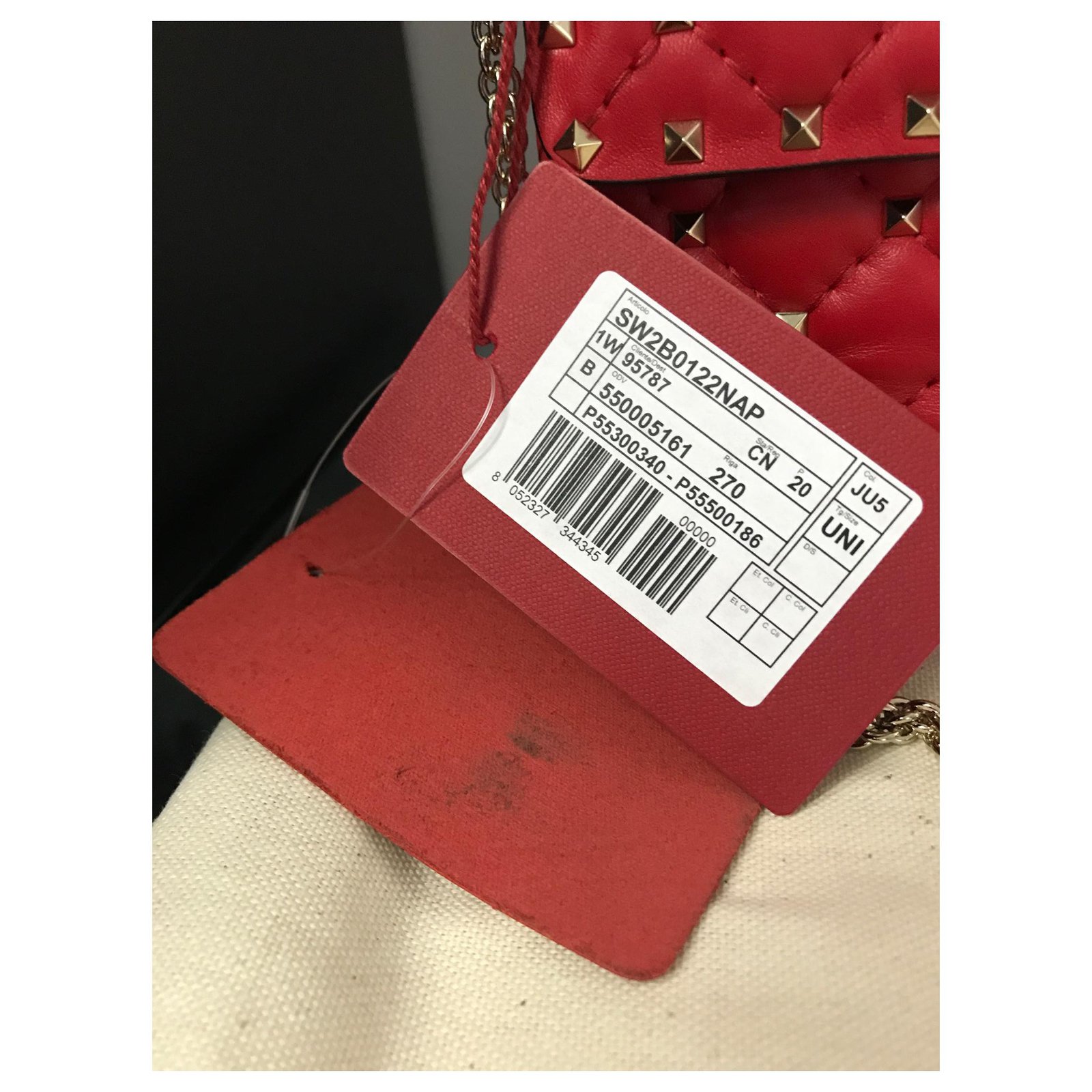 2016 F/W Valentino Garavani Rockstud Spike Medium Bag in Red Leather