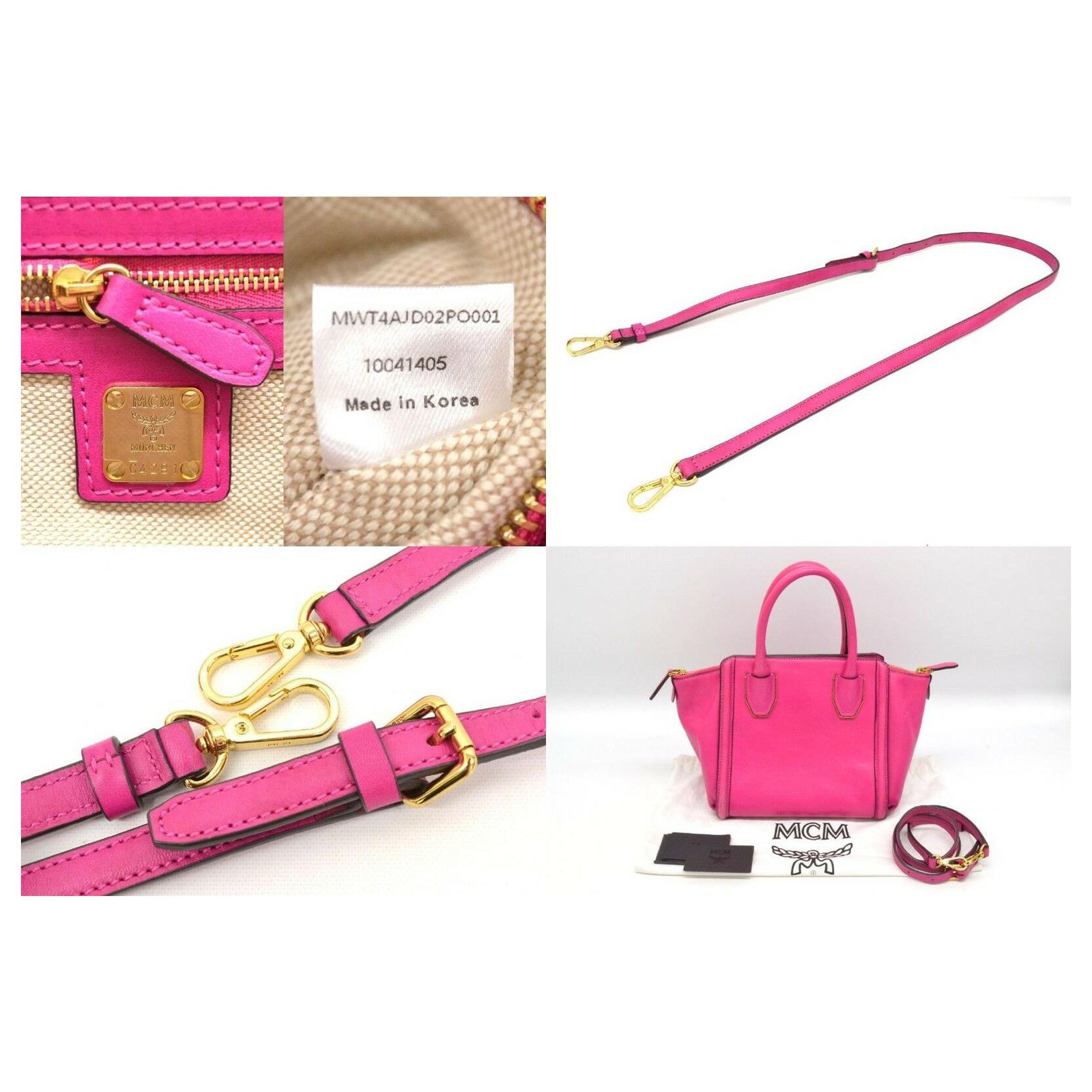 pink mcm shoulder bolsa