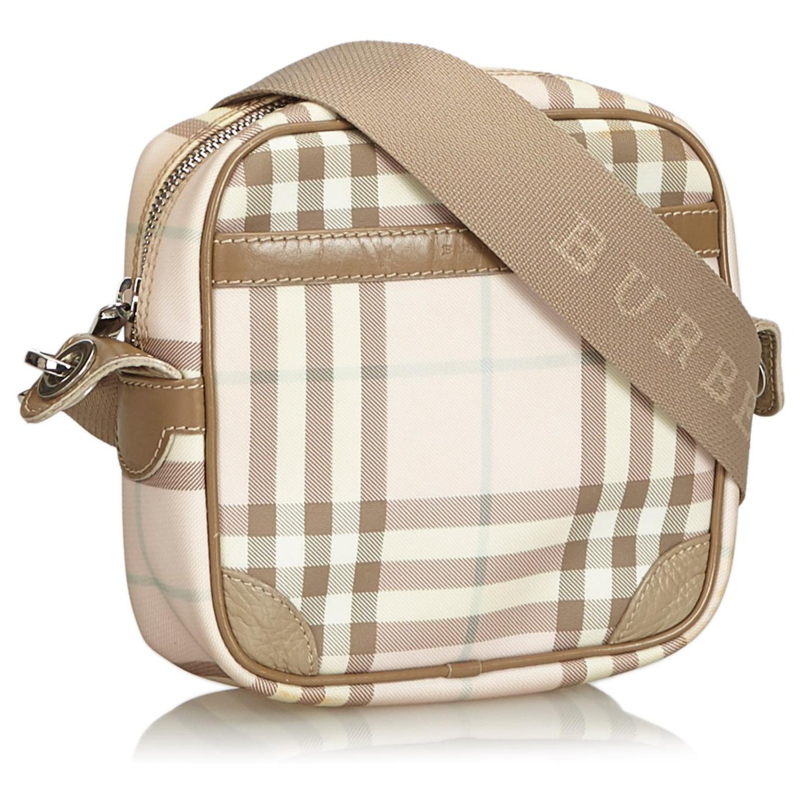 Burberry Pink House Check Crossbody Bag Multiple colors Leather Plastic ...