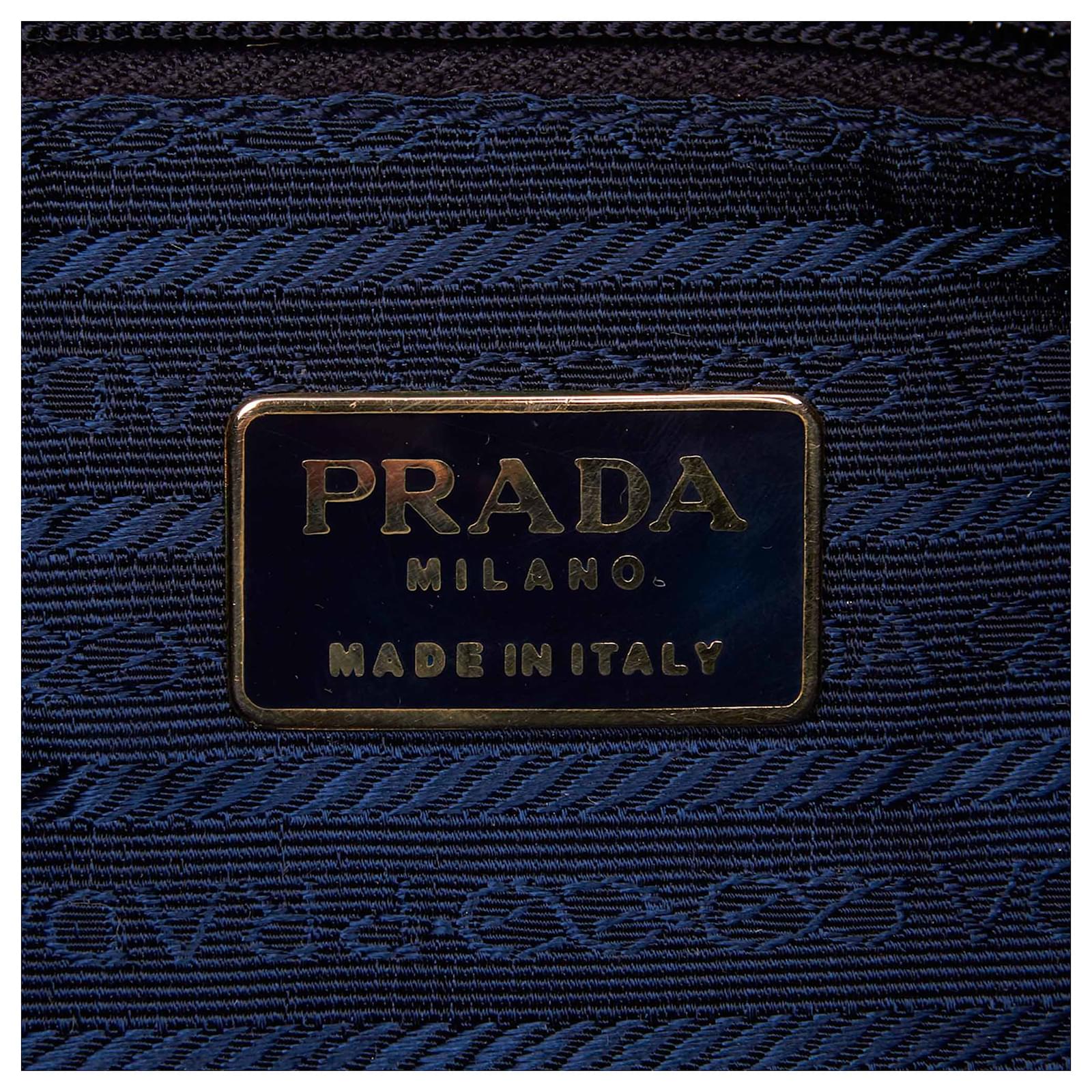 Prada Blue Quilted Nylon Chain Shoulder Bag Navy blue Cloth ref