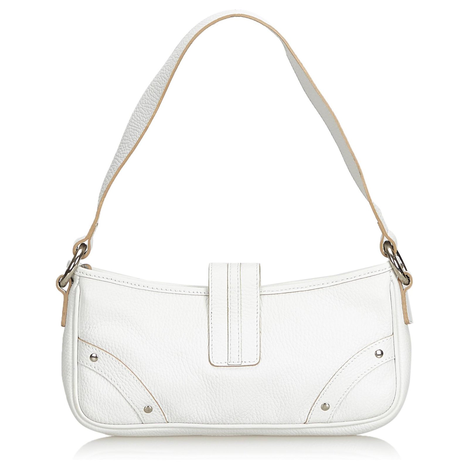 burberry white leather bag