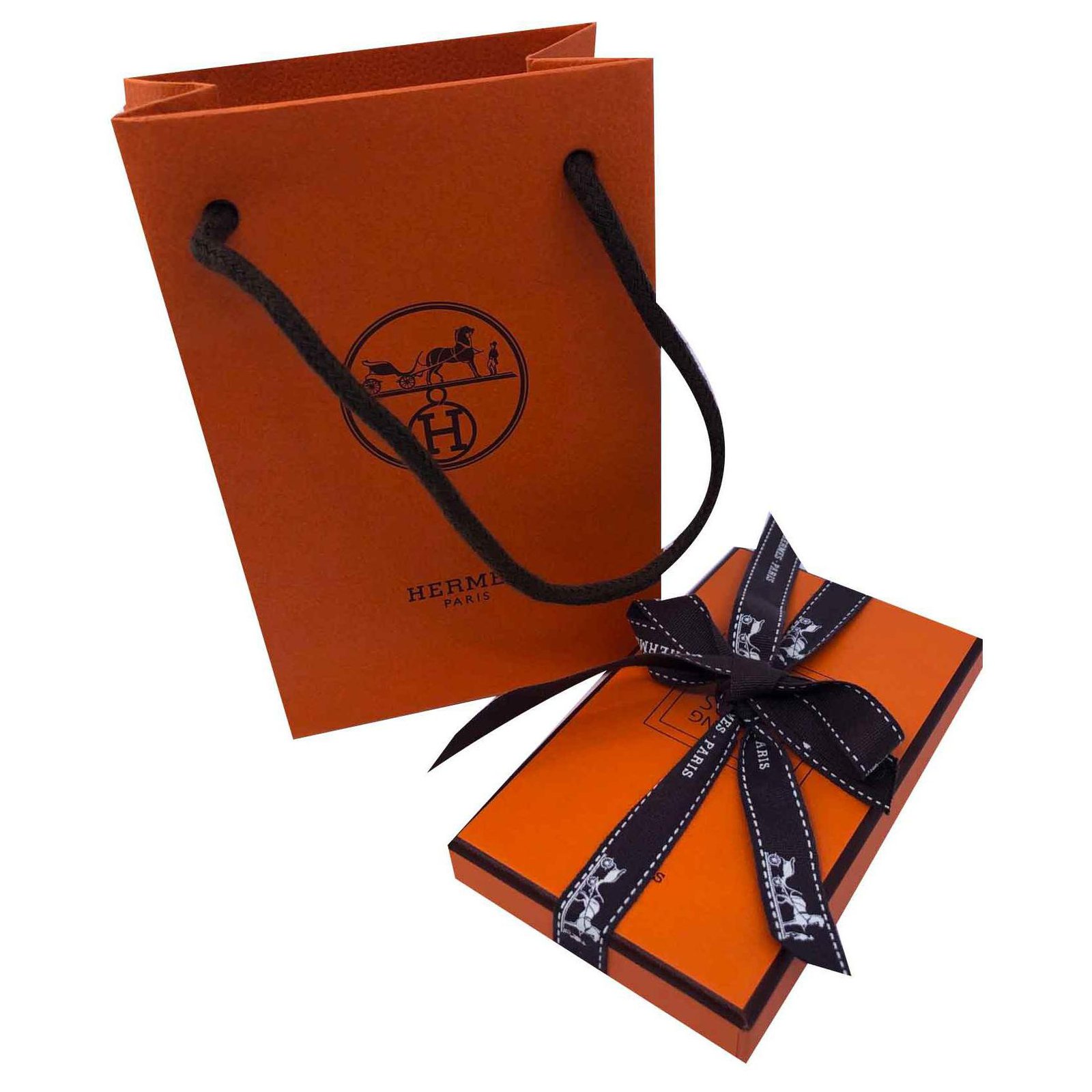 Hermès Card to tie VIP gifts Plastic White,Orange ref.126995 - Joli Closet