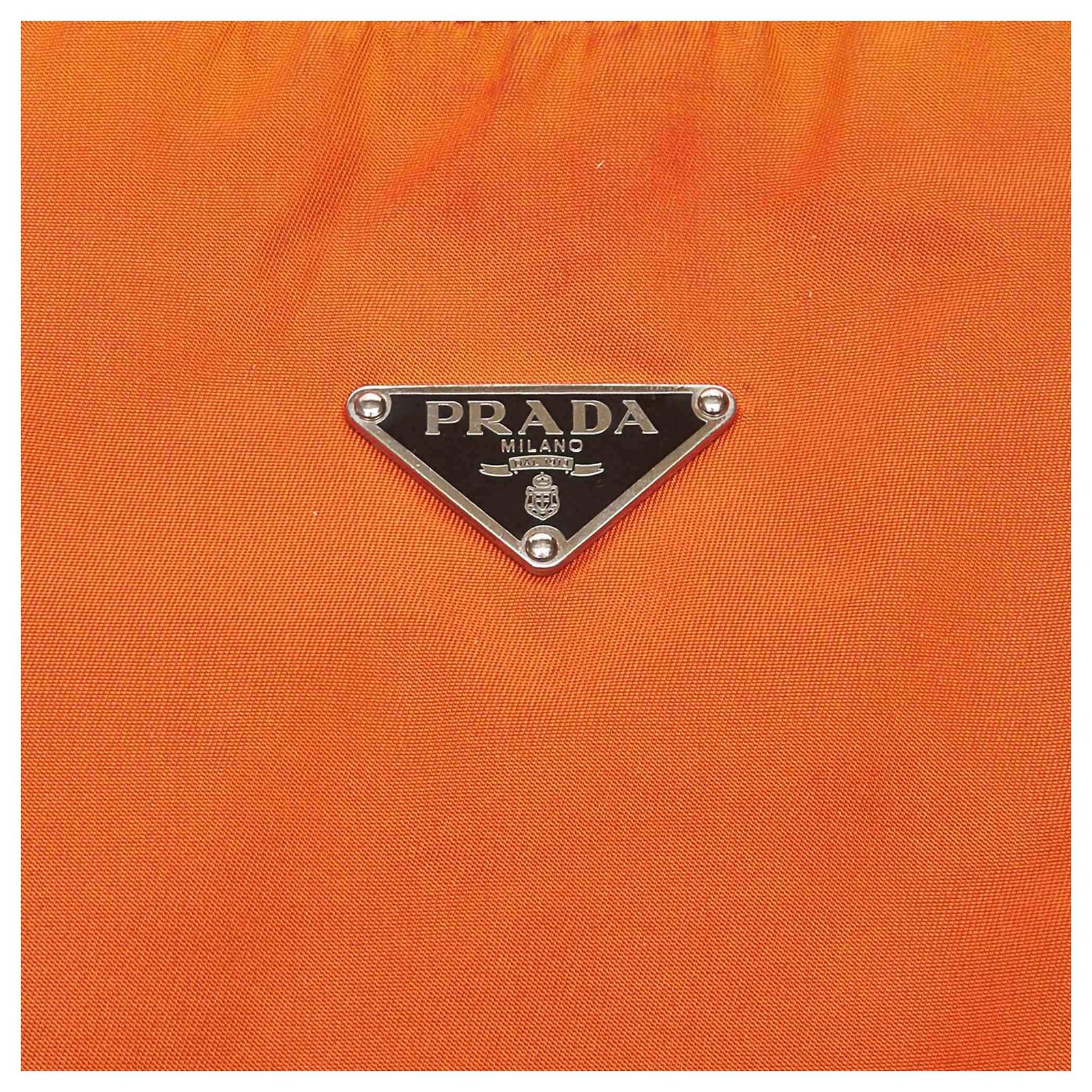 PRADA Chain Shoulder Bag Quilted Nylon Orange Auth bs6624 ref.980861 - Joli  Closet