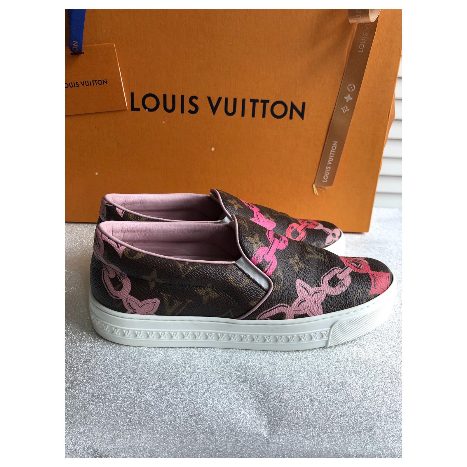 Louis Vuitton Espadrilles Brown Leather ref.130030 - Joli Closet