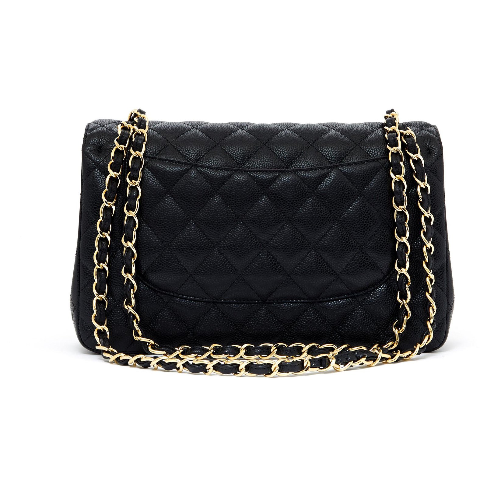 Chanel Large Classic Bag 30 Timeless black caviar gold Golden Leather ...