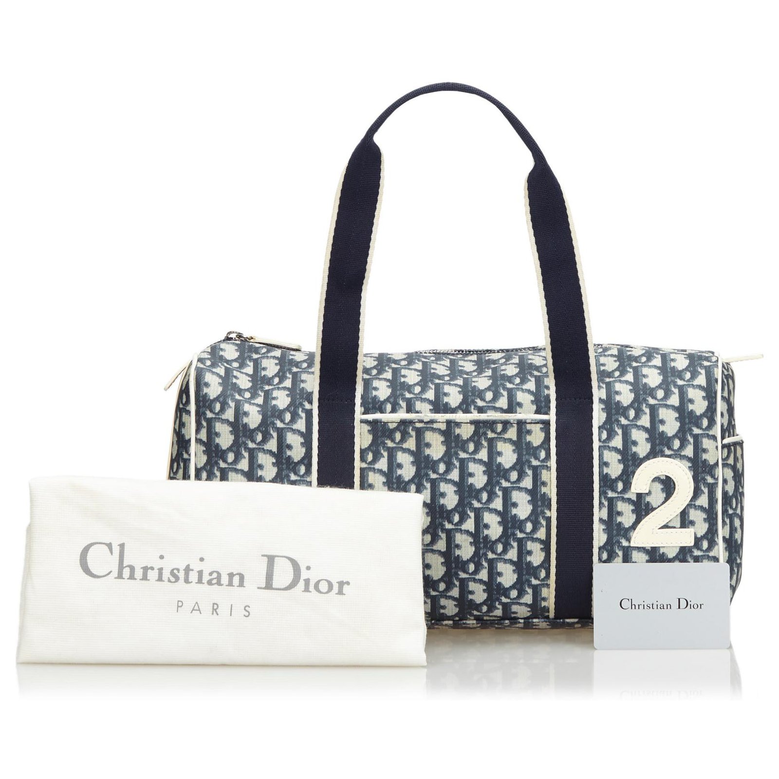 Christian Dior Navy and cream Trotter Boston bag – Apalboutique