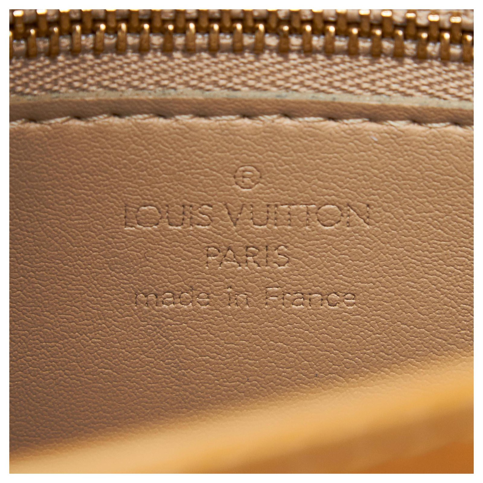 Louis Vuitton Brown Vernis Christie GM Beige Leather Patent