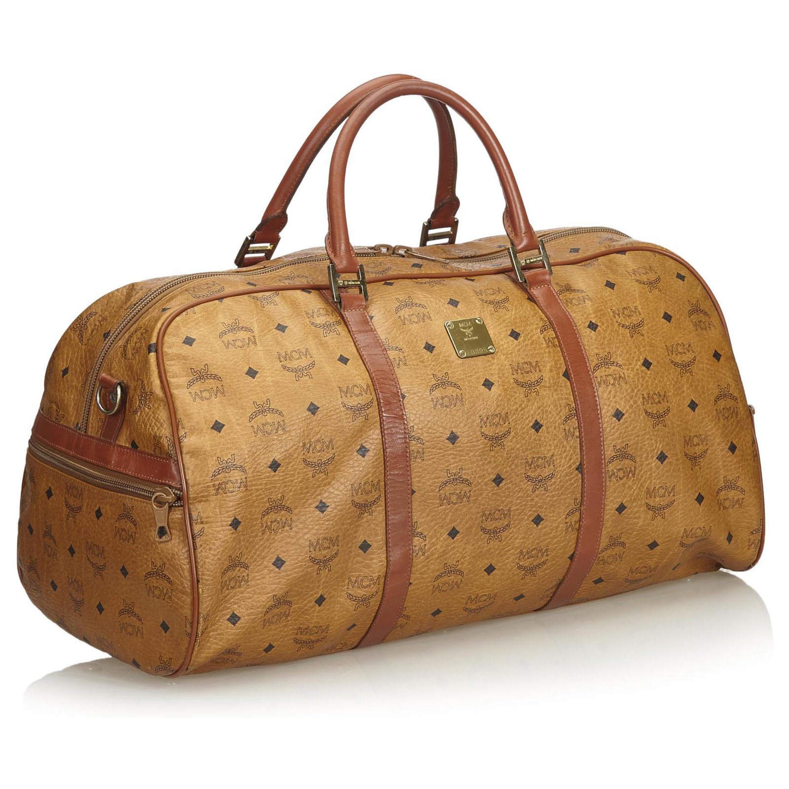 MCM Visetos Carry On Duffle - Brown Luggage and Travel, Handbags
