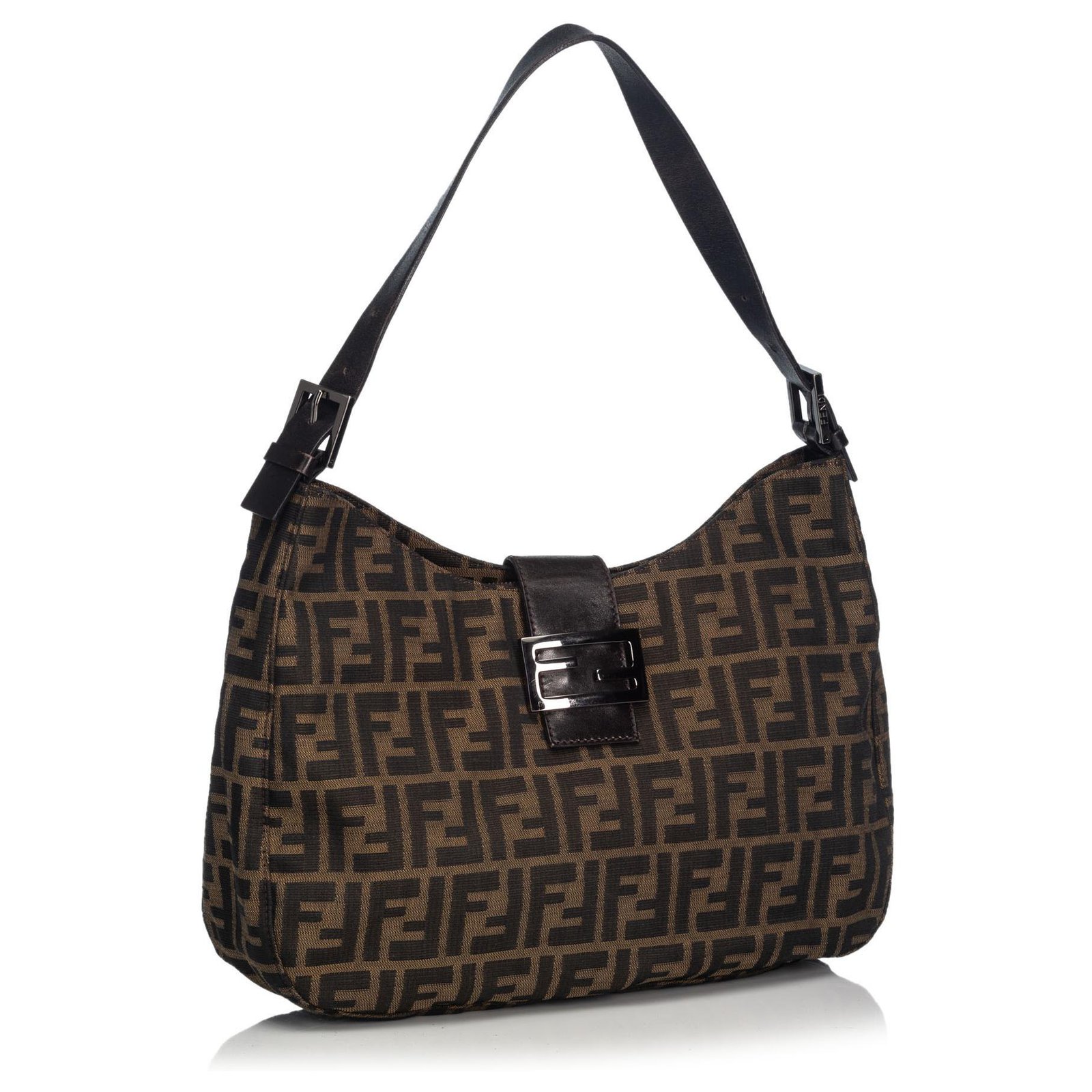 Fendi Zucca Jacquard Large Hobo Bag in Brown