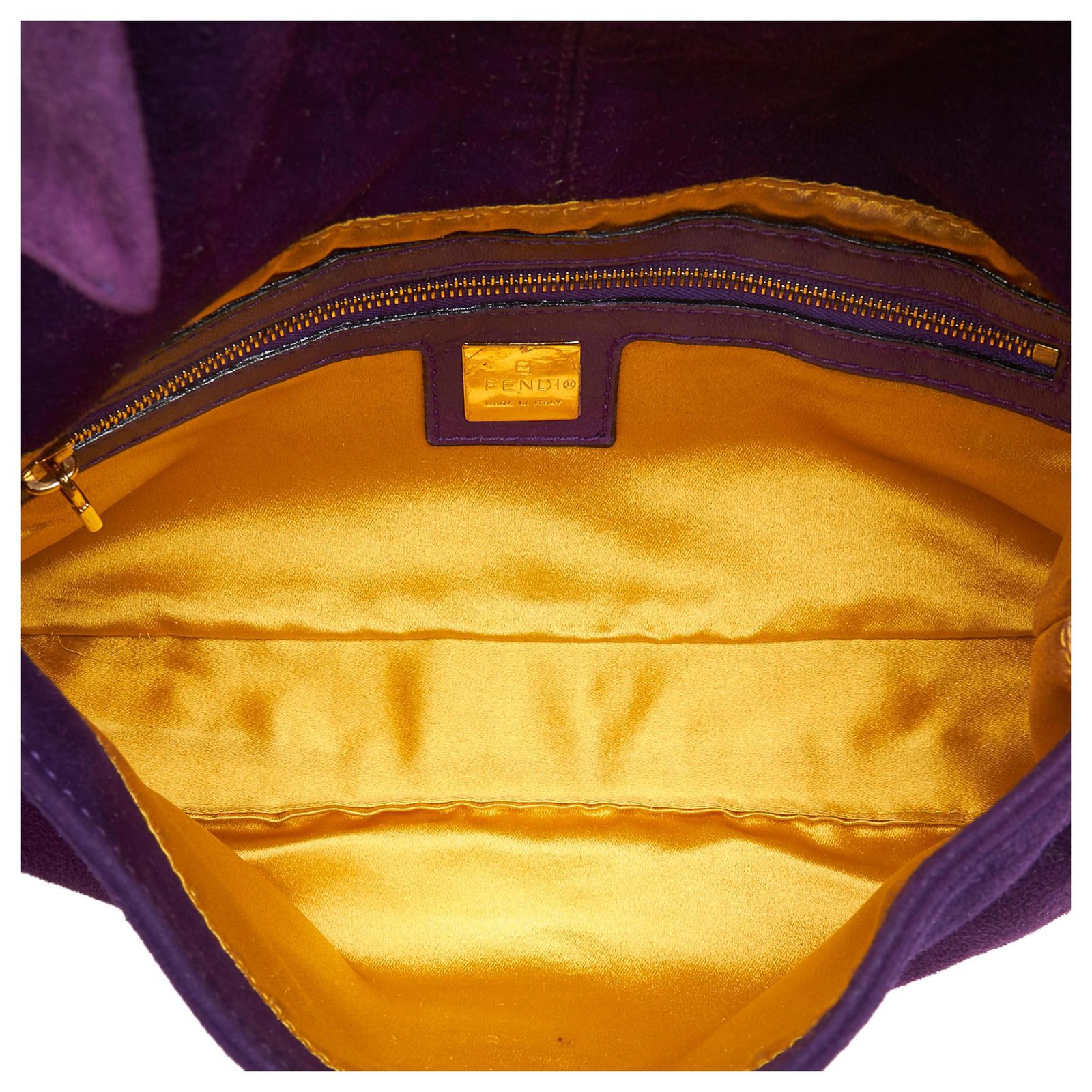 Fendi Purple Suede Mamma Baguette Leather ref.131634 - Joli Closet