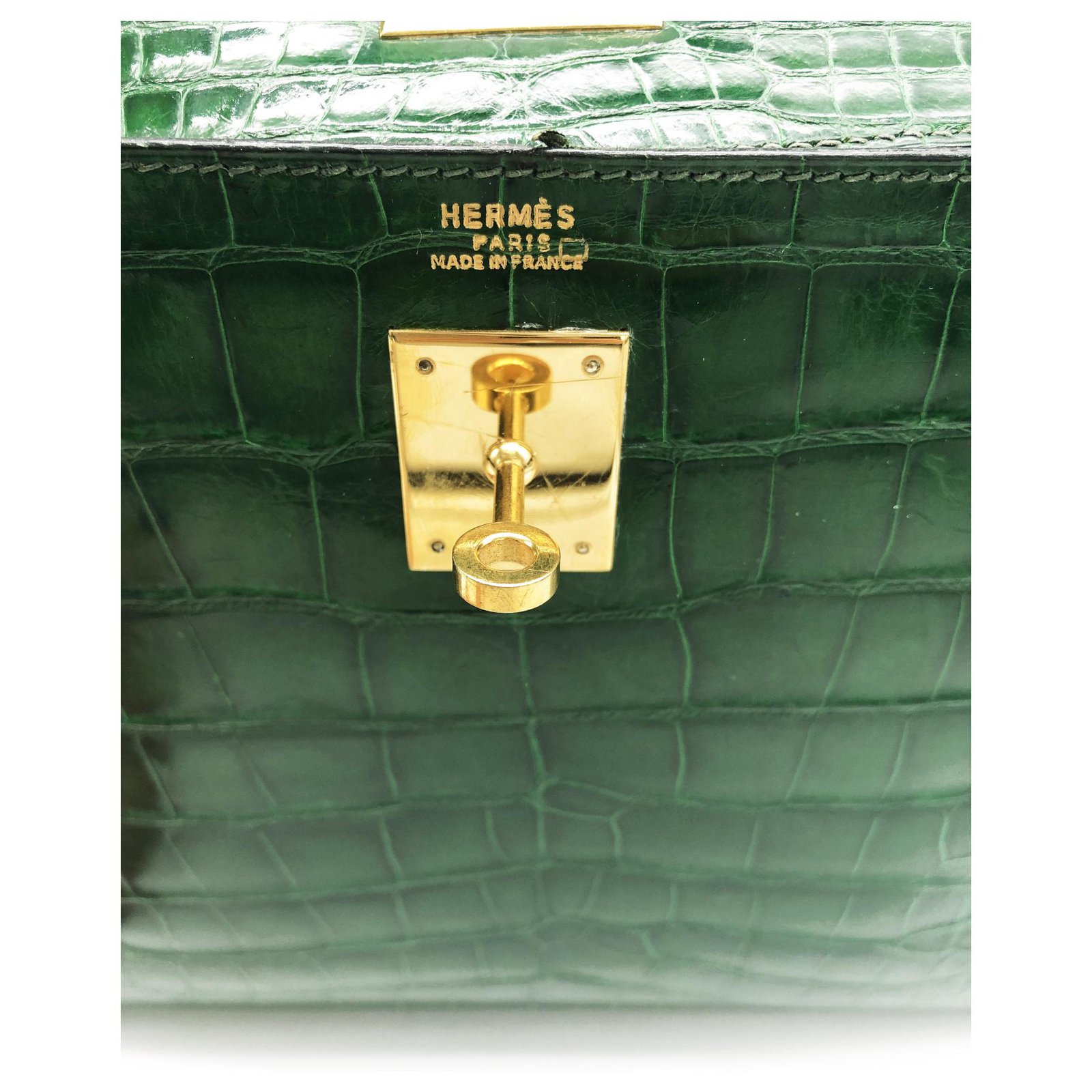 Hermès Hermes Kelly bag Green Exotic leather ref.575592 - Joli Closet