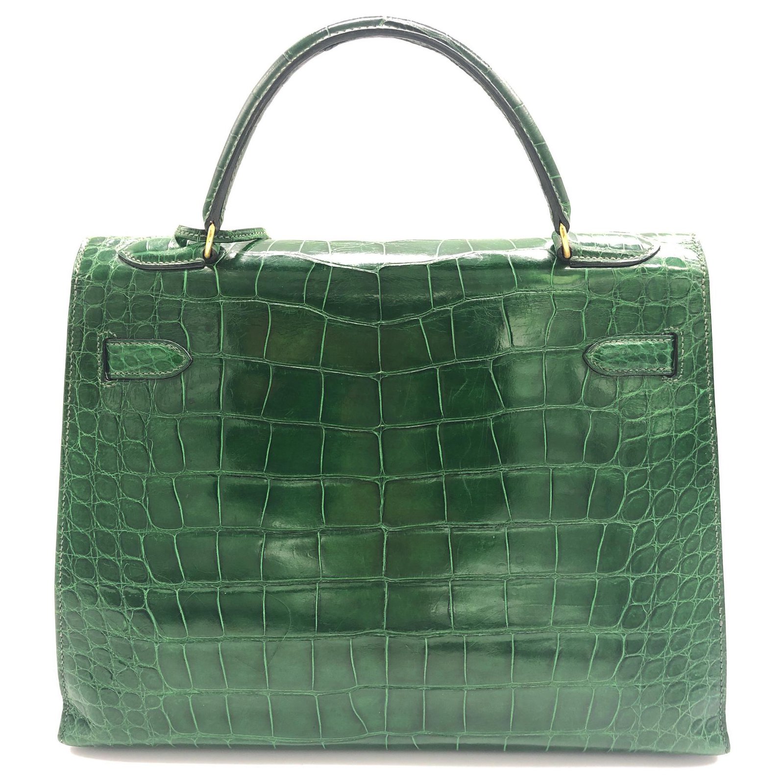Hermès Beautiful Hermes Kelly bag 32 leather Emerald Green alligator ...