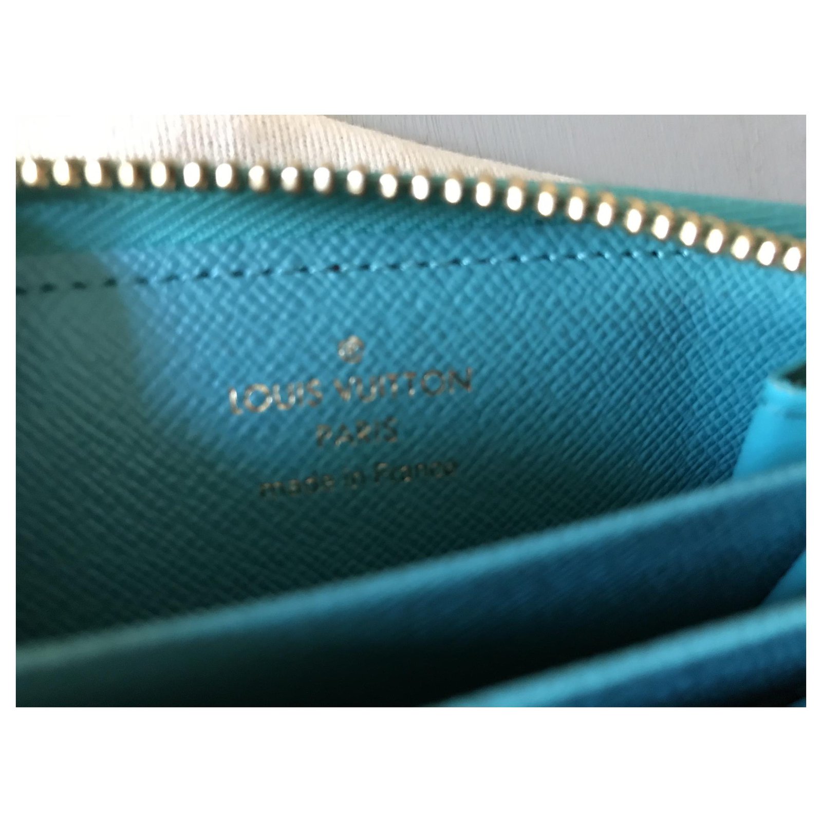 Louis Vuitton Zippy Multicartes Turquoise color Limite Edition summer 2015  ref.131678 - Joli Closet