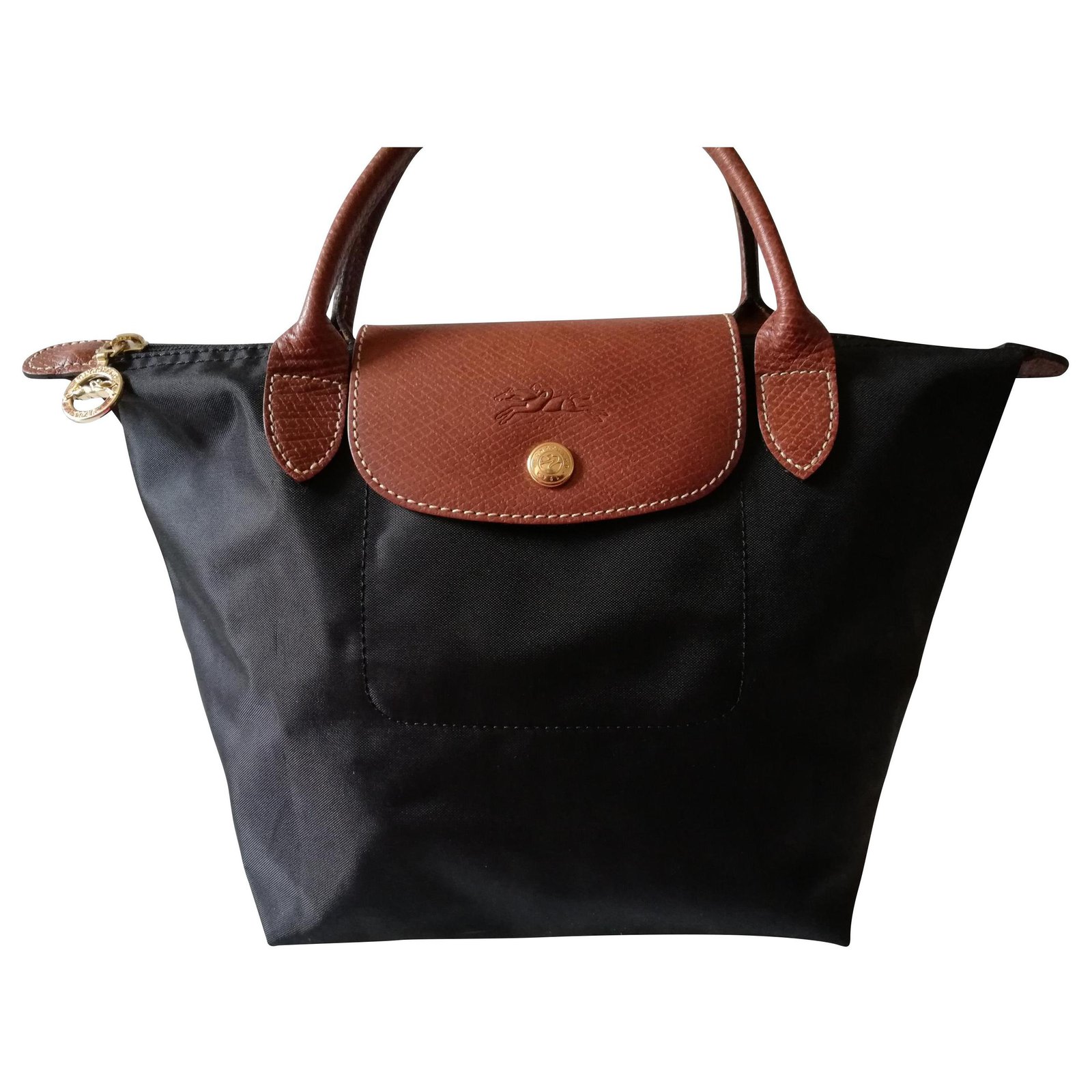 Foldable Longchamp bag Black Leather ref.132202 Joli Closet