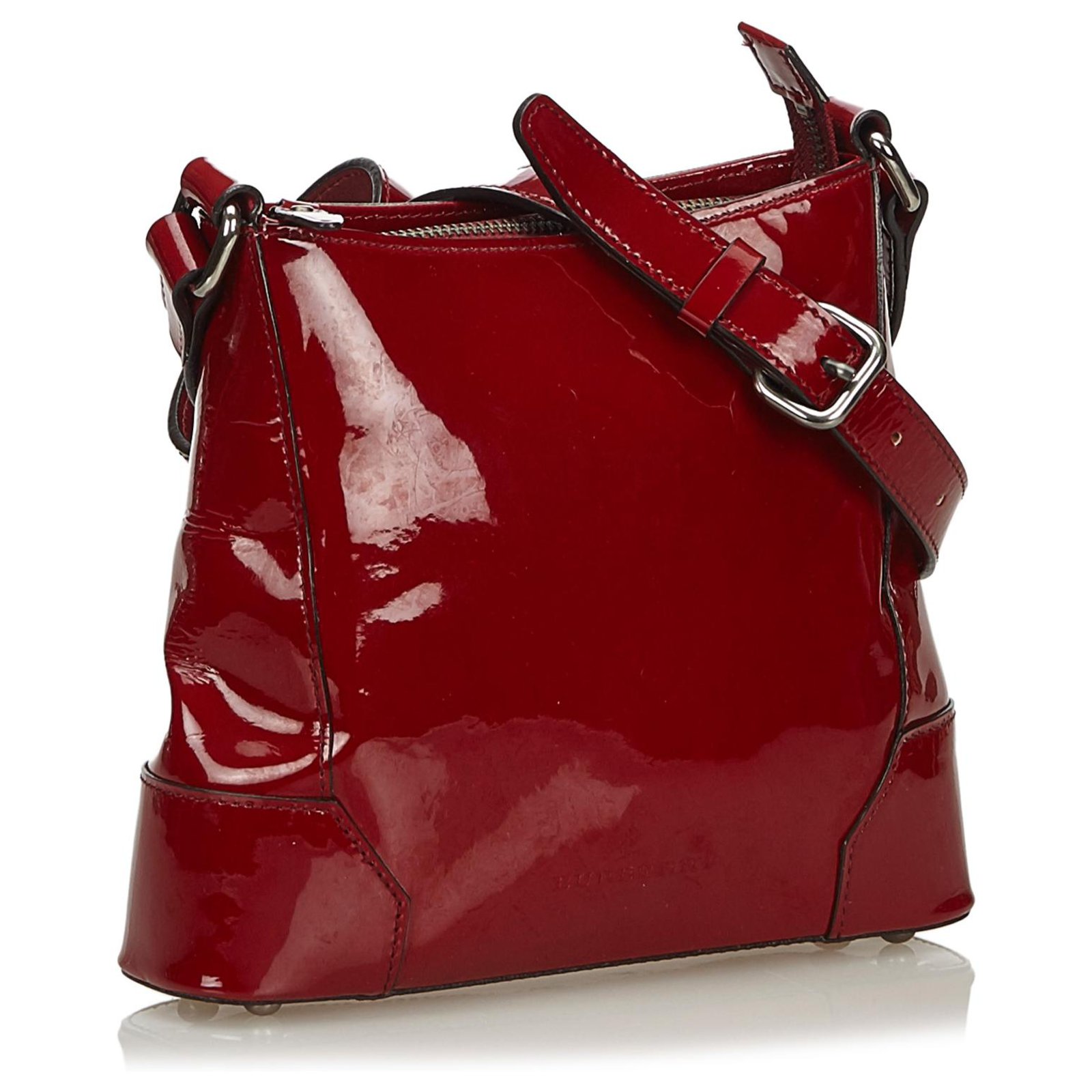 burberry red patent handbag
