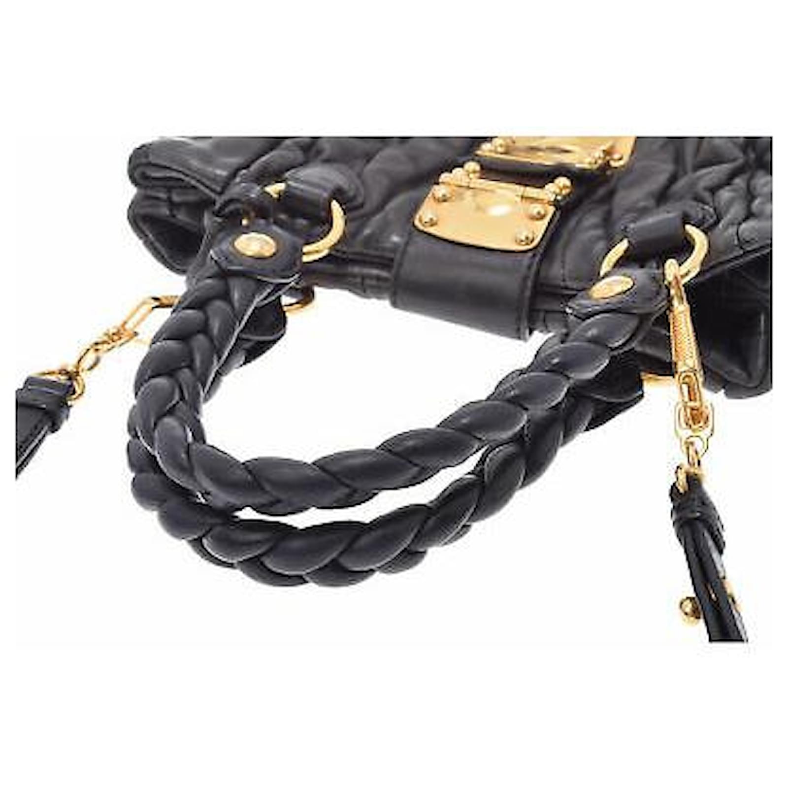 Miu Miu Vintage Sac à bandoulière Cuir Noir ref.134018 Joli Closet