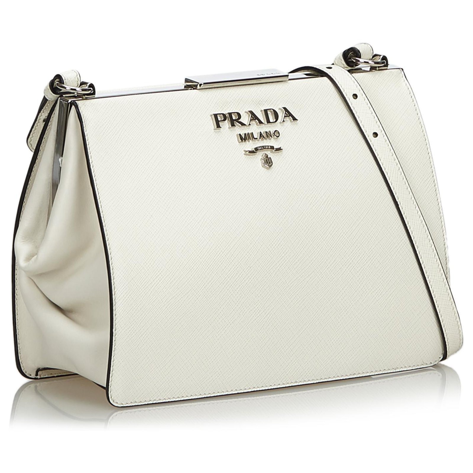 prada light frame saffiano leather bag
