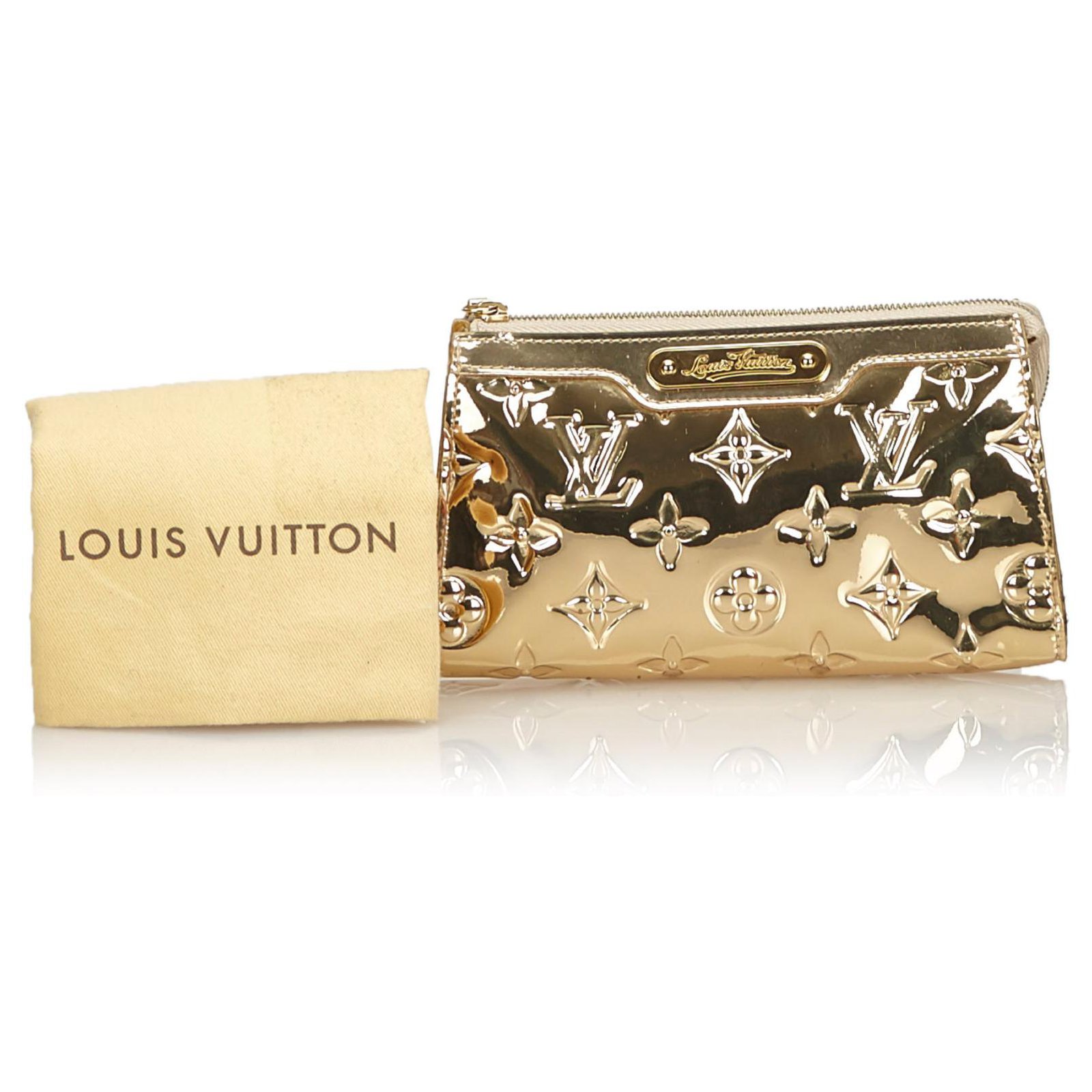 Louis Vuitton Gold Monogram Miroir Trousse Pouch Golden Plastic