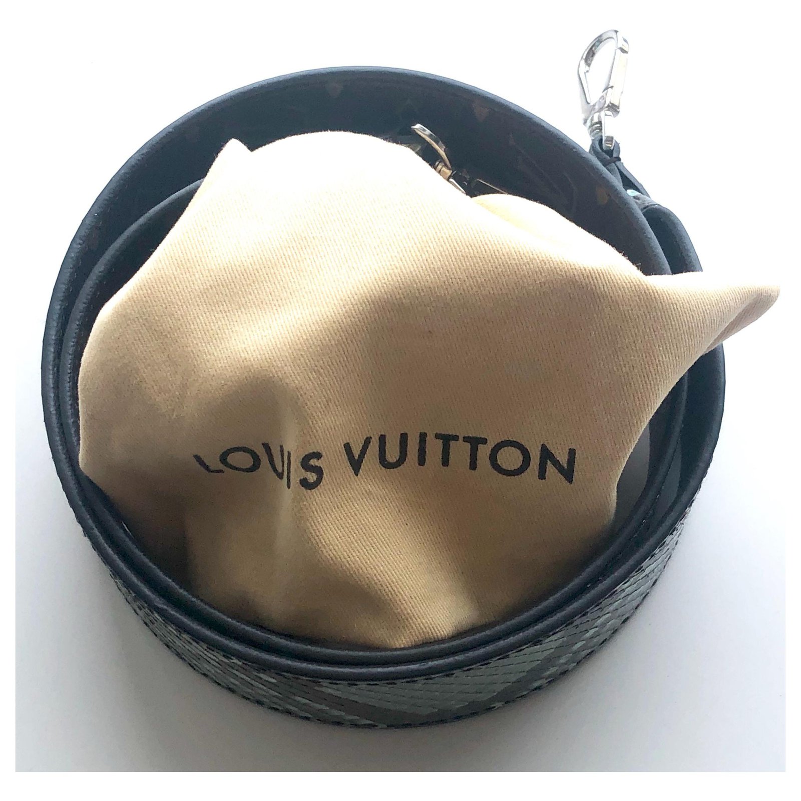 Louis Vuitton Vuitton Python Shoulder Strap Brown Light green