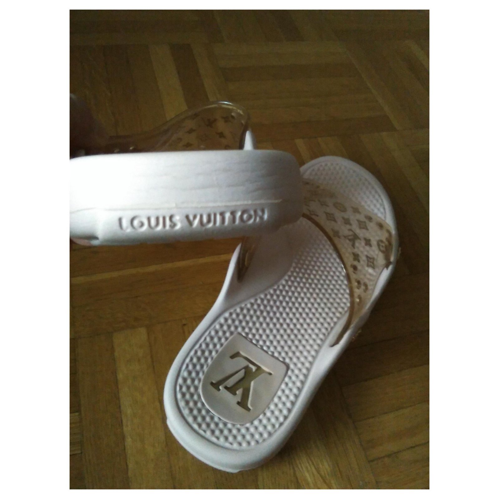Louis Vuitton, Shoes, Louis Vuitton Pink Lv Monogram Rubber Spa Pool  Slides