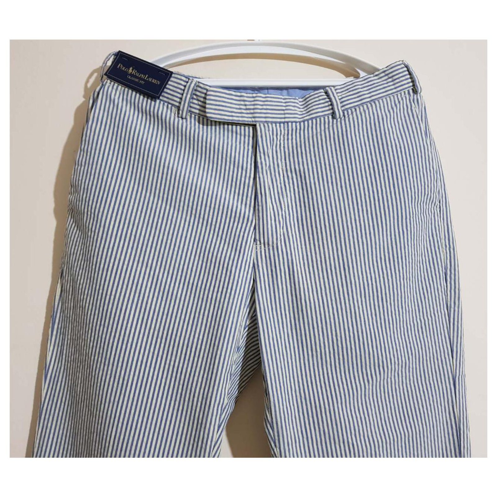 Polo Ralph Lauren Pants White Blue Cotton ref.134506 - Joli Closet