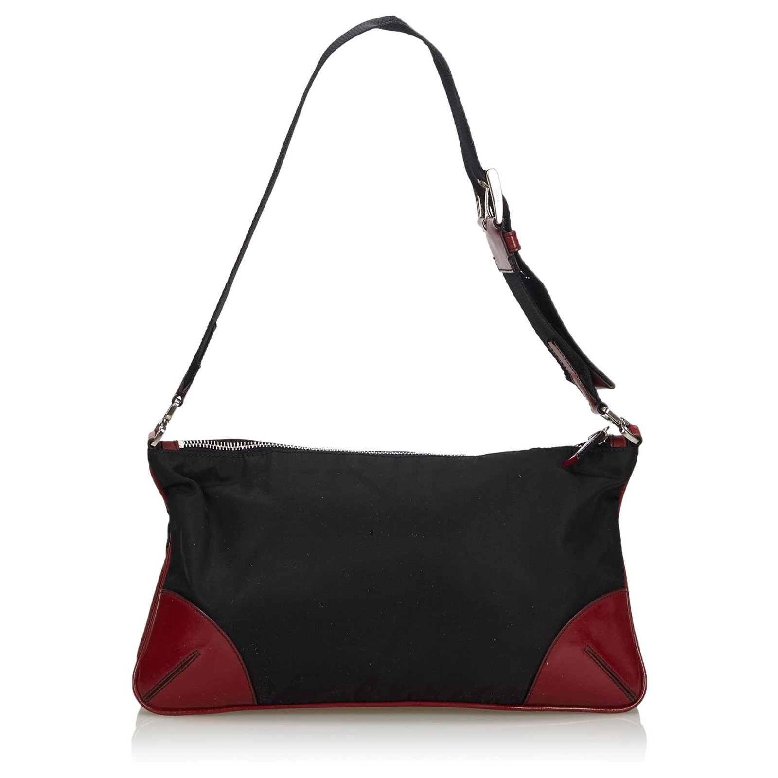 Prada Nylon Flower Shoulder Bag in Black / Red – Nitryl