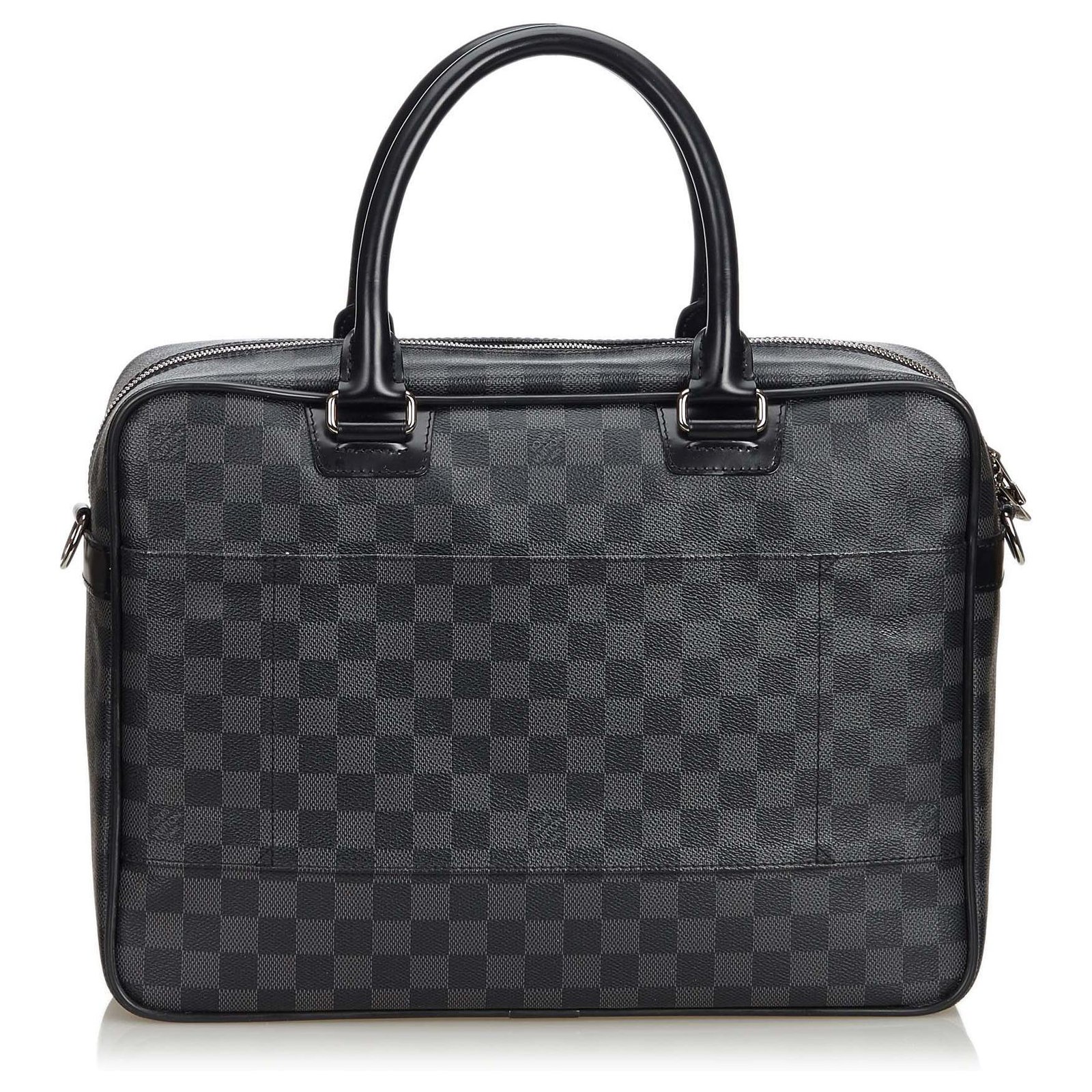 Louis Vuitton Black Damier Graphite Icare Laptop Bag Grey Leather Cloth  ref.134745 - Joli Closet