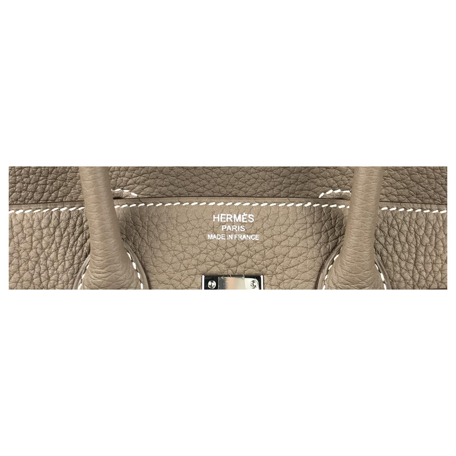 Birkin 25 leather handbag Hermès Grey in Leather - 36387346