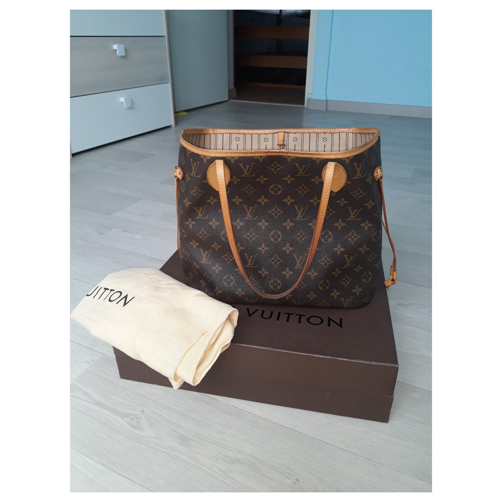 Louis Vuitton NEVERFULL MM MONOGRAM Brown Leather ref.89435 - Joli Closet