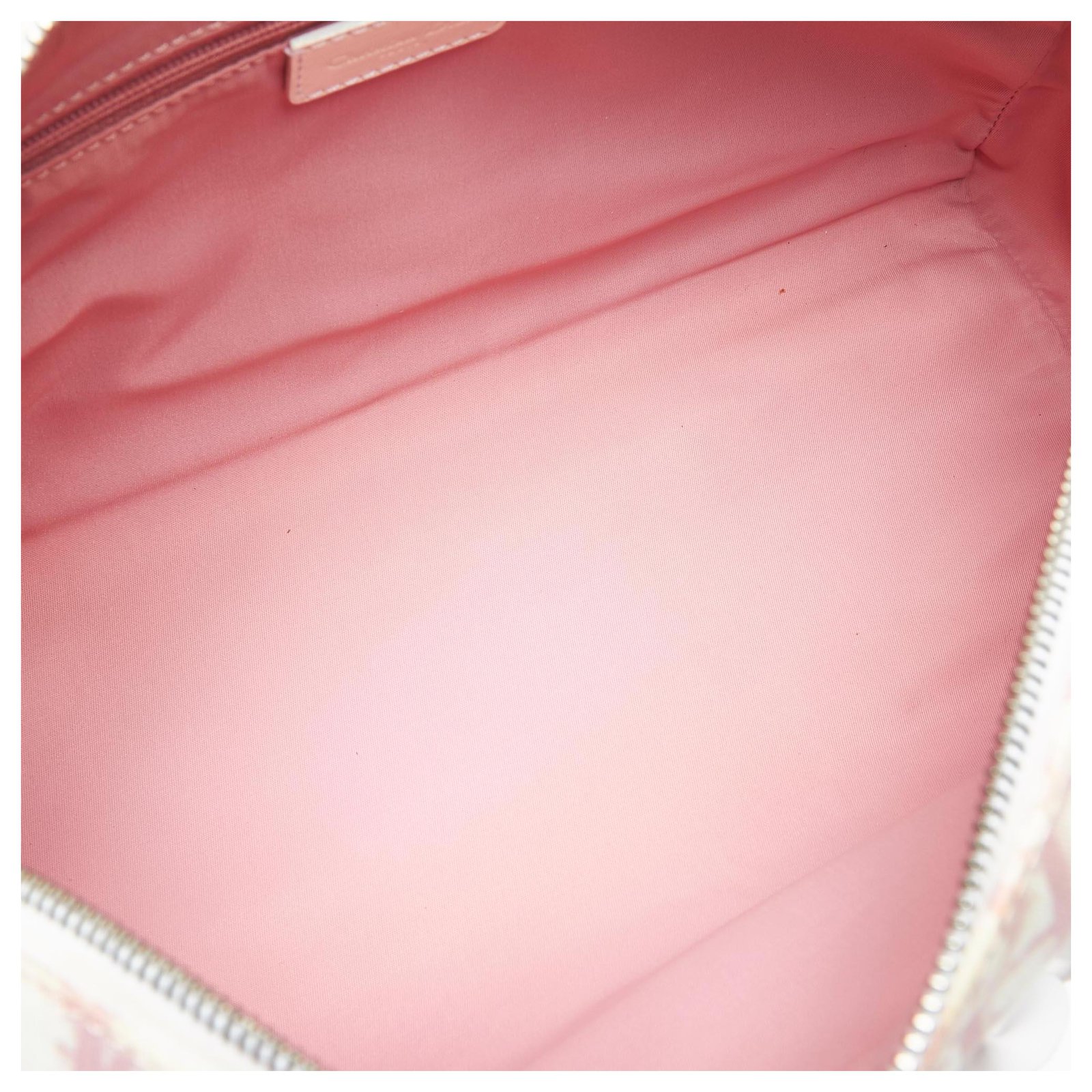 Dior White Dior Oblique Canvas Trotter Boston Bag Pink Cream Leather Patent  leather Cloth Cloth ref.135897 - Joli Closet