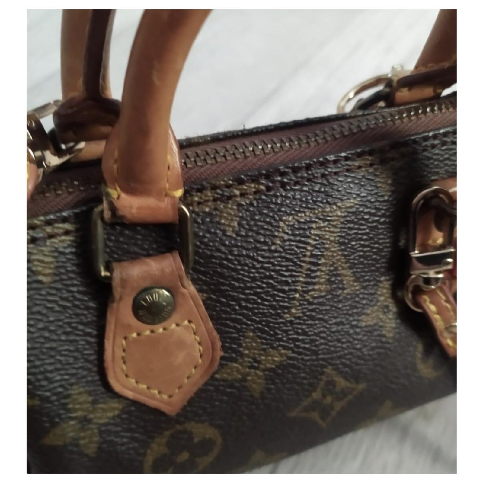 Louis Vuitton Speedy 30 Brown Leather Cloth ref.270159 - Joli Closet