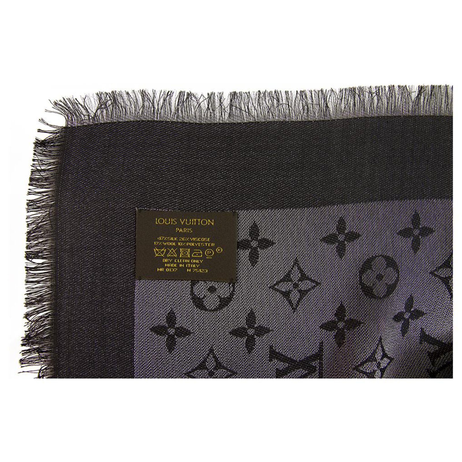 Louis Vuitton monogram Shine Silver w. silver shawl weaved jacquard silk  M75120 Silvery ref.136213 - Joli Closet