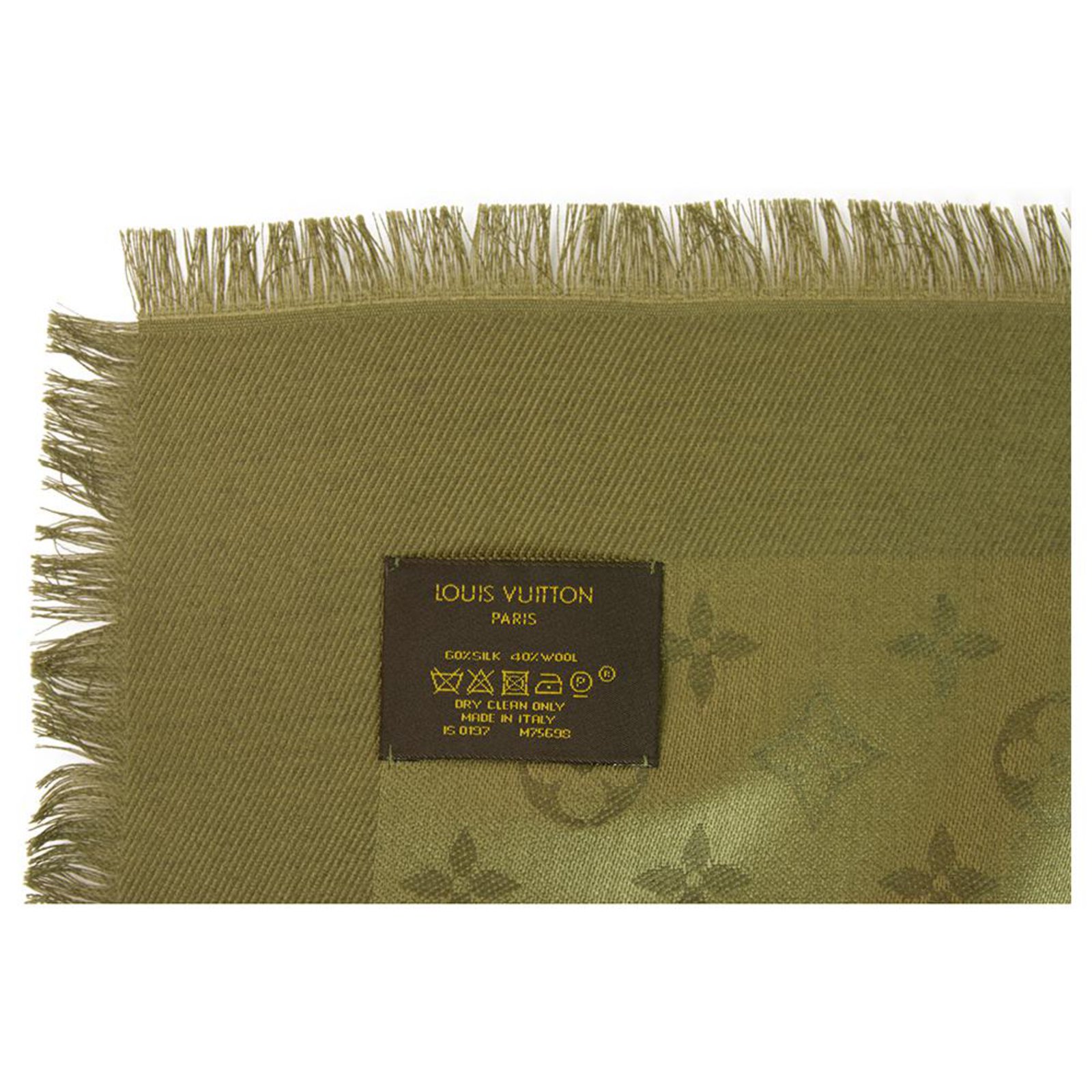Louis Vuitton monogram black Tone on tone shawl weaved jacquard silk M71329  Wool ref.230478 - Joli Closet