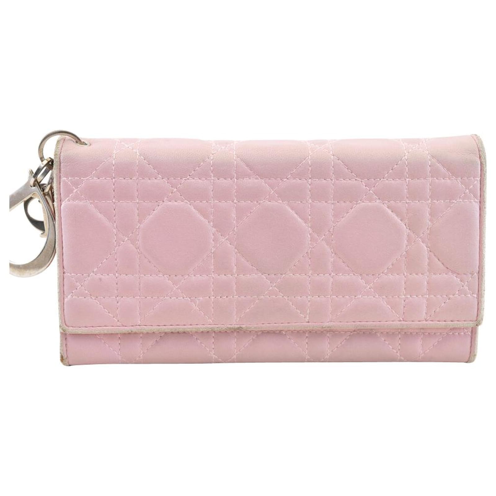 Dior long wallet Pink Cloth ref.136285 Joli Closet