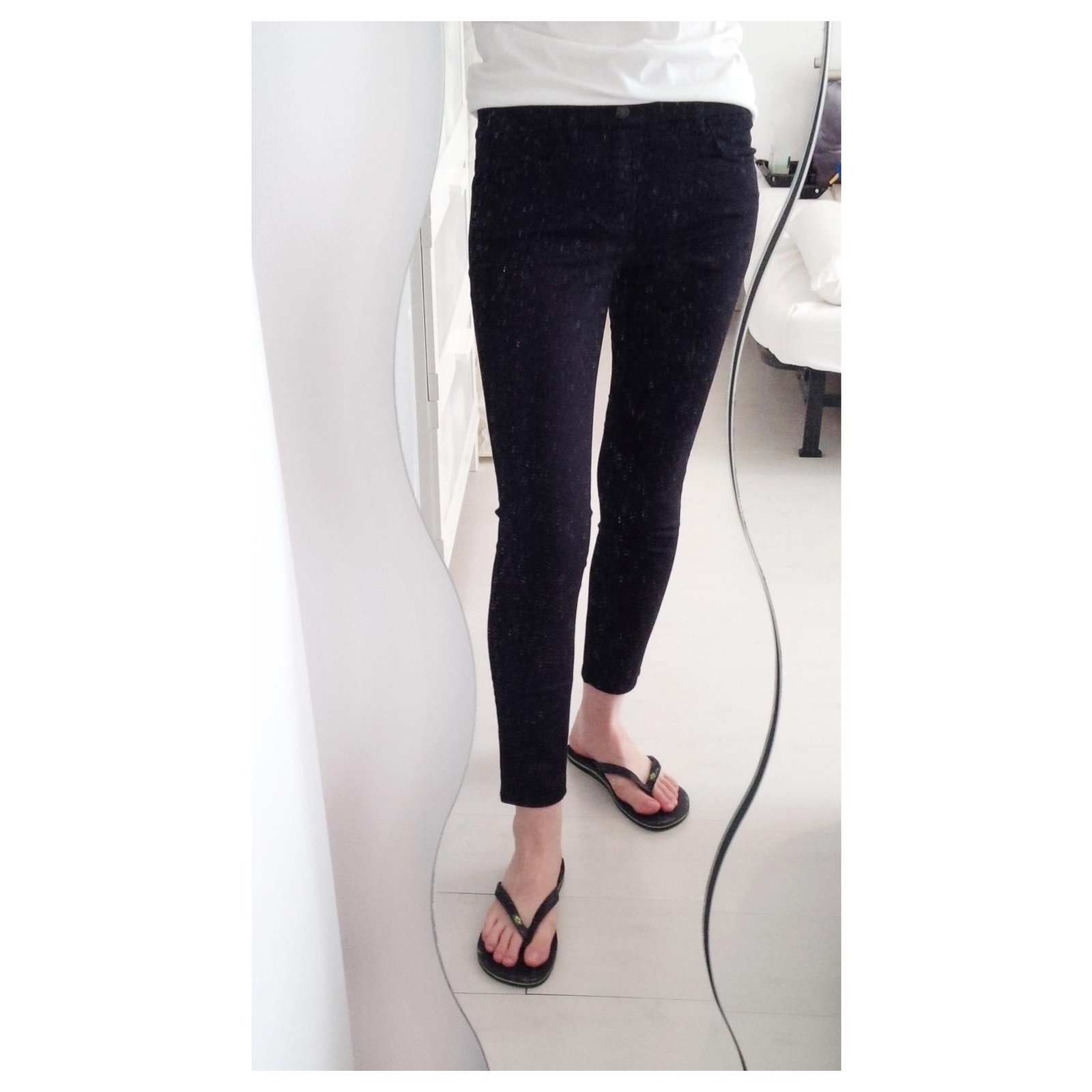 Uniqlo Pants, leggings Black Cotton Viscose ref.136328 - Joli Closet