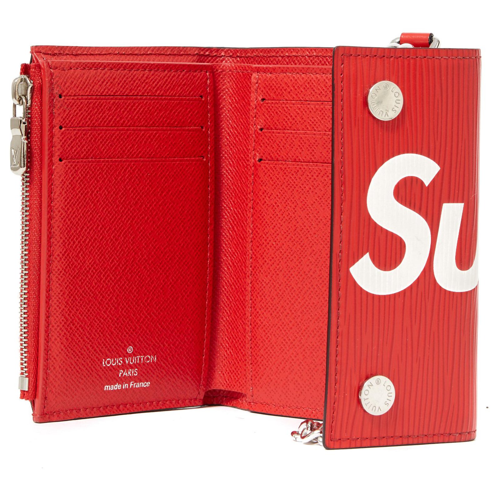 LOUIS VUITTON X SUPREME WALLET AND KEY HOLDER Red Leather ref.136368 ...