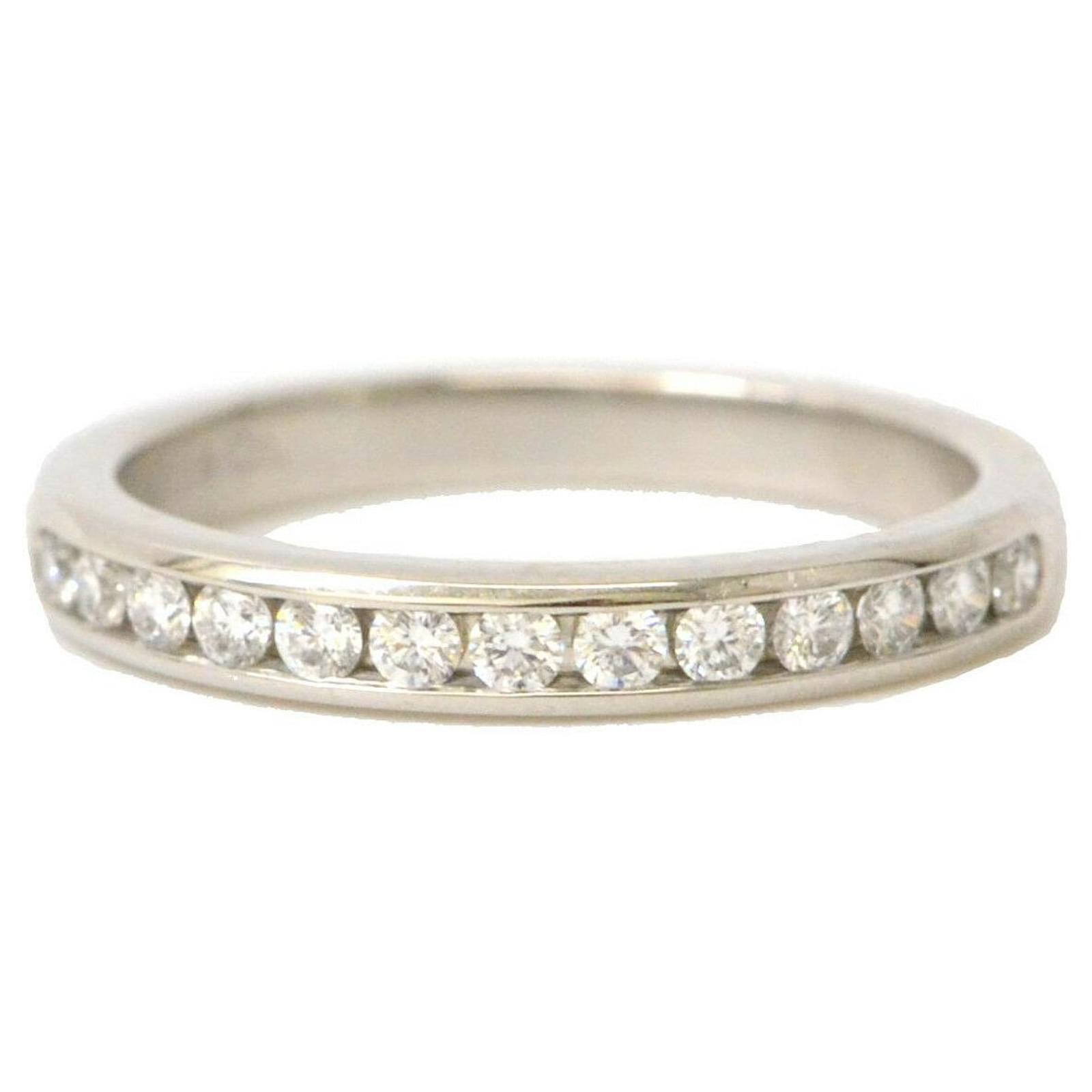 TIFFANY & CO. Half Eternity Ring Silvery Platinum ref.136427 Joli Closet