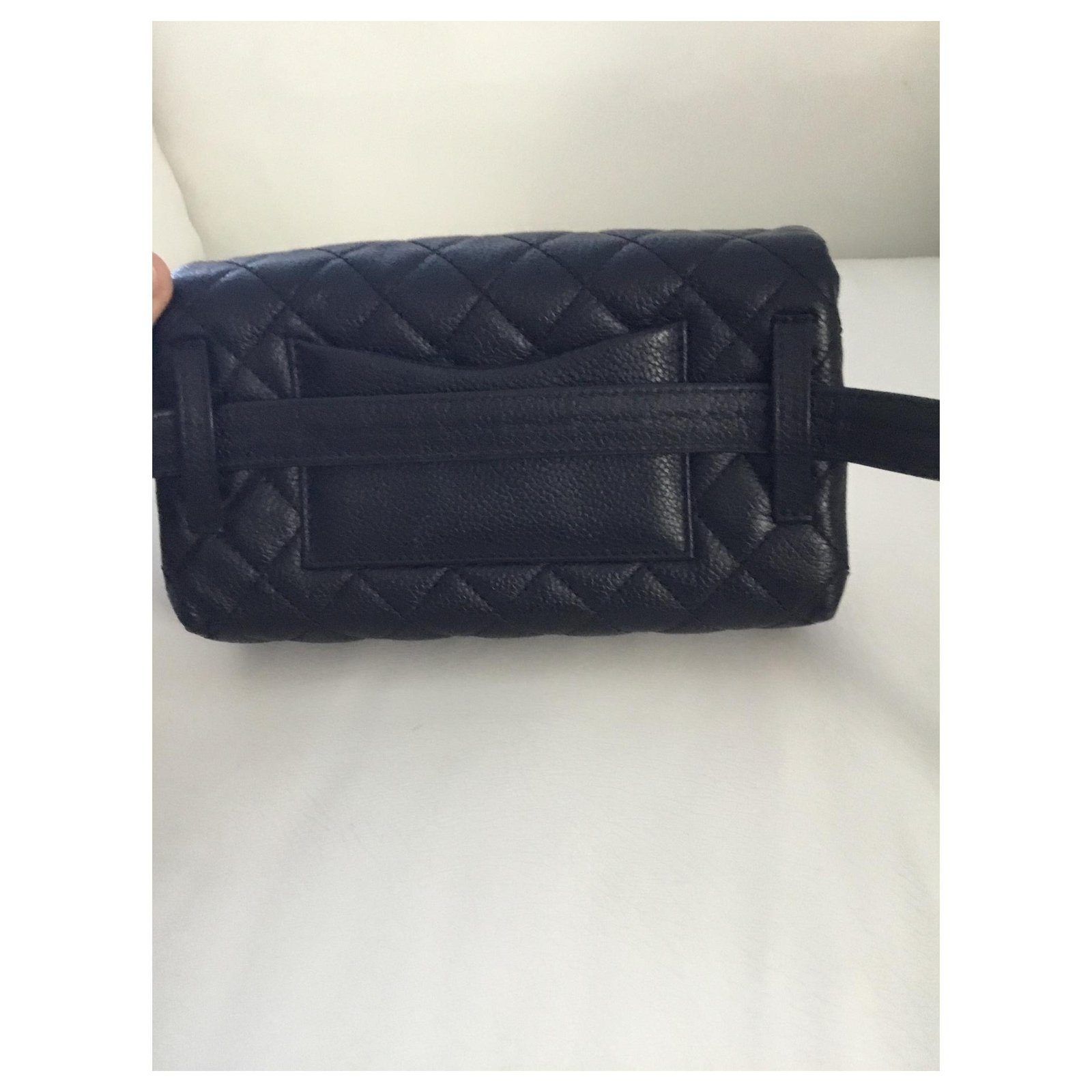 Pochette ceinture Chanel cuir noir Cuir vernis ref.36713 - Joli Closet